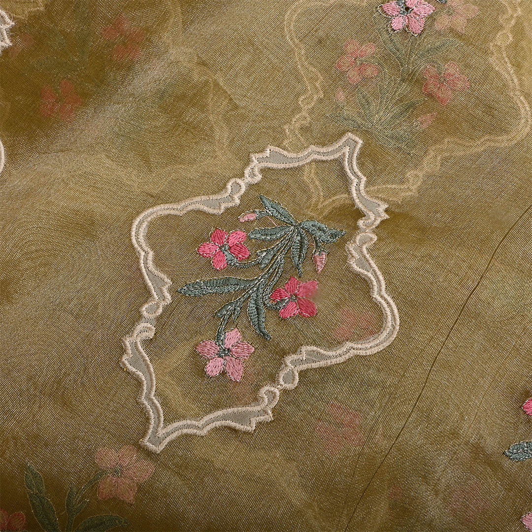 Dull Brown Tissue Patch Work Fabric