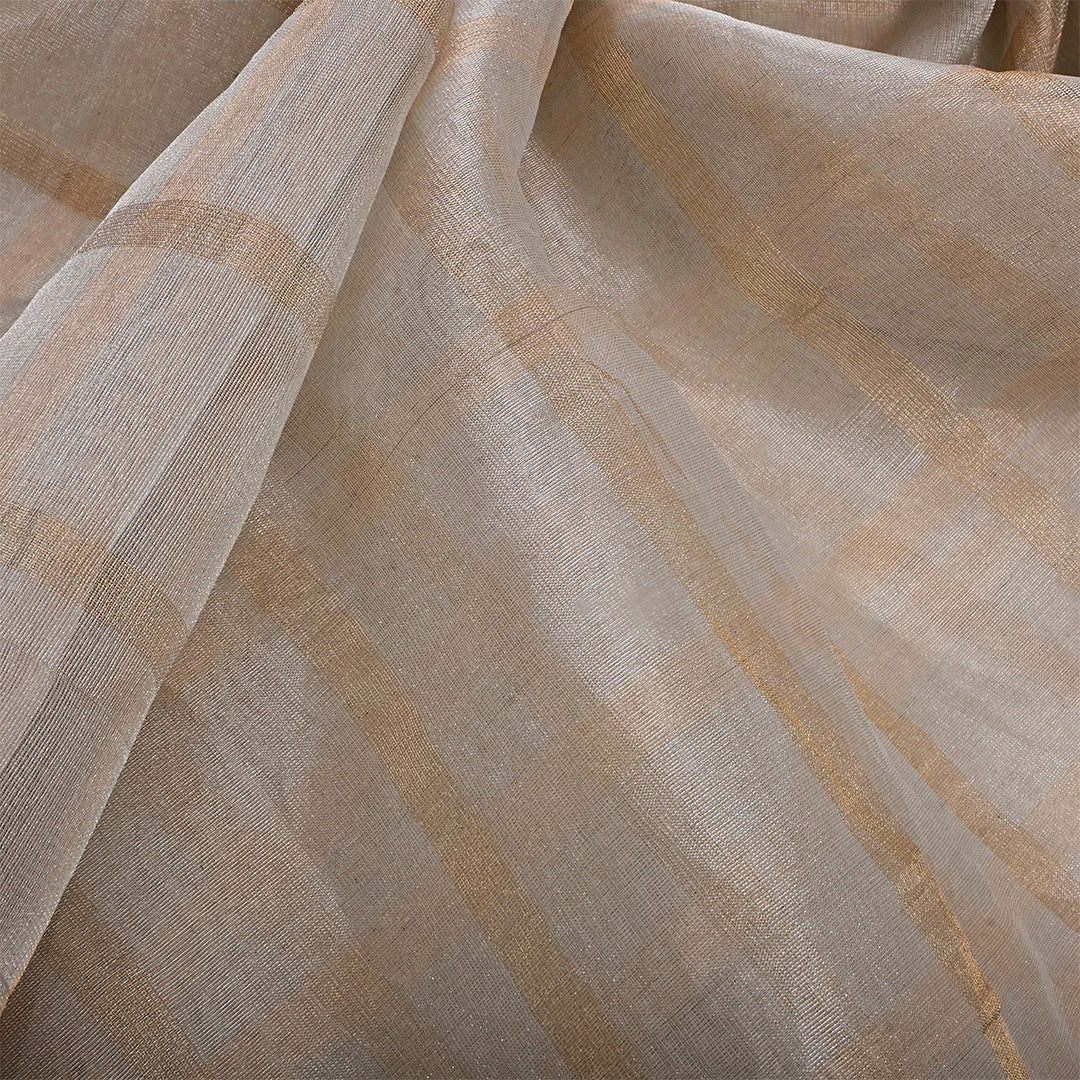 Silver Tissue Checks Pattern Fabric