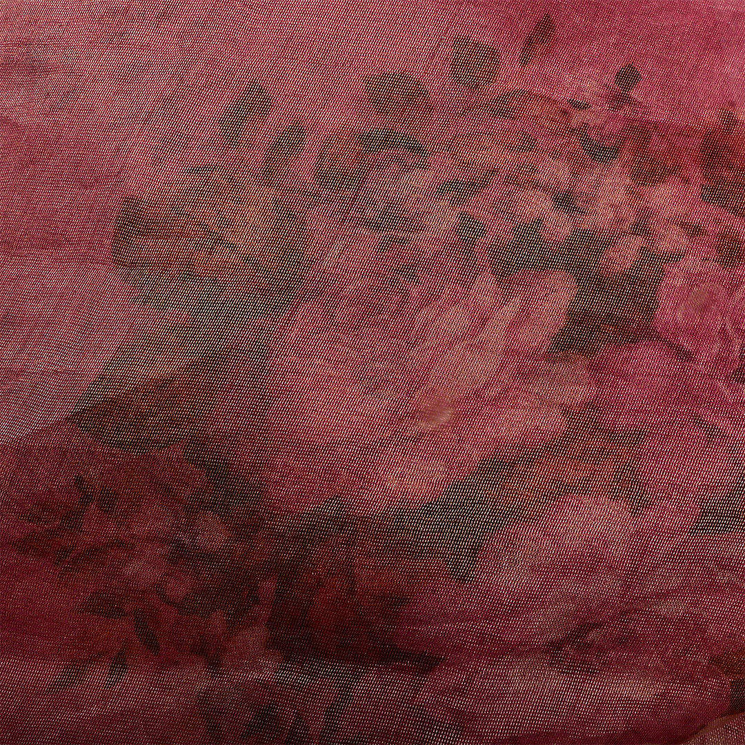Dark Rose Tissue Printed Fabric