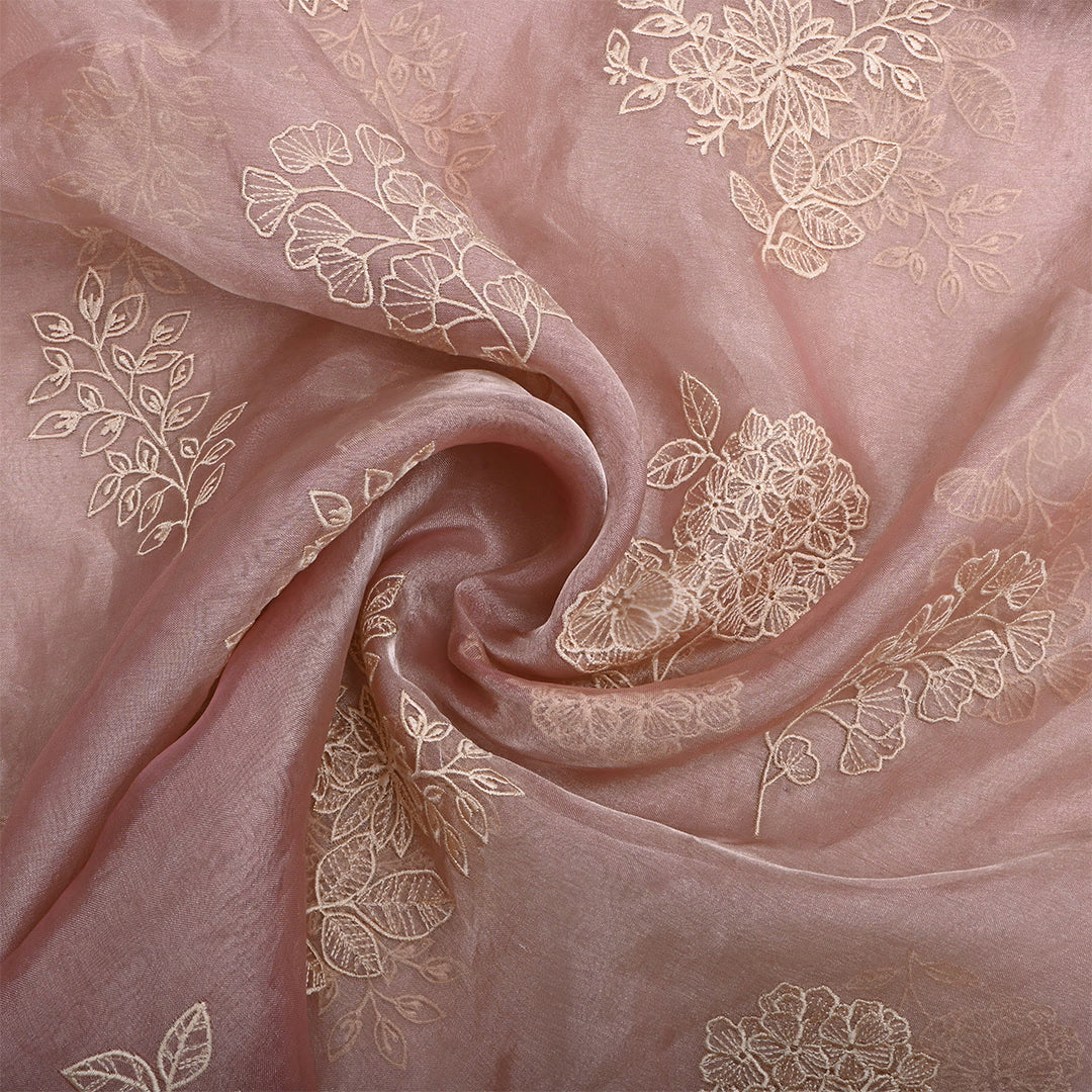 Brandy Rose Organza Floral Embroidered Fabric