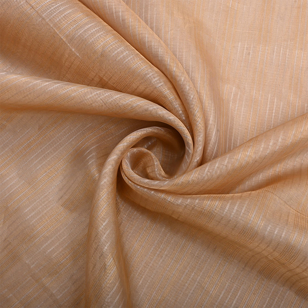 Gold Jamawar Tissue Striped Fabric