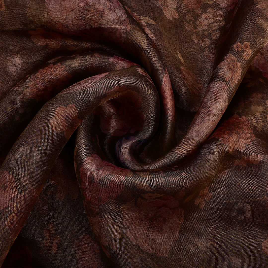 Cork Brown Tissue Printed Fabric