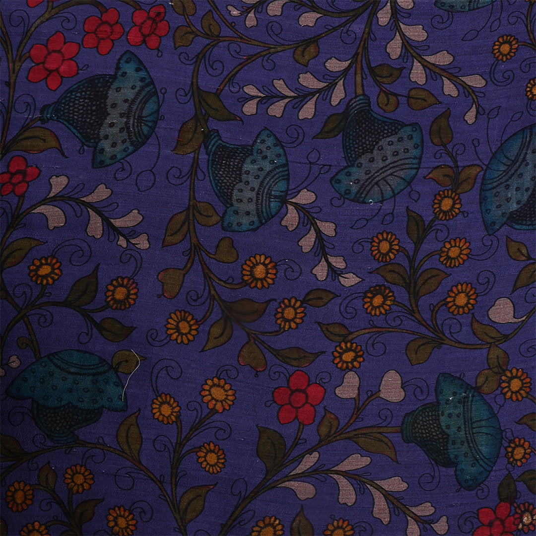 Cloud Burst Purple Dupion Fabric With Digital Print