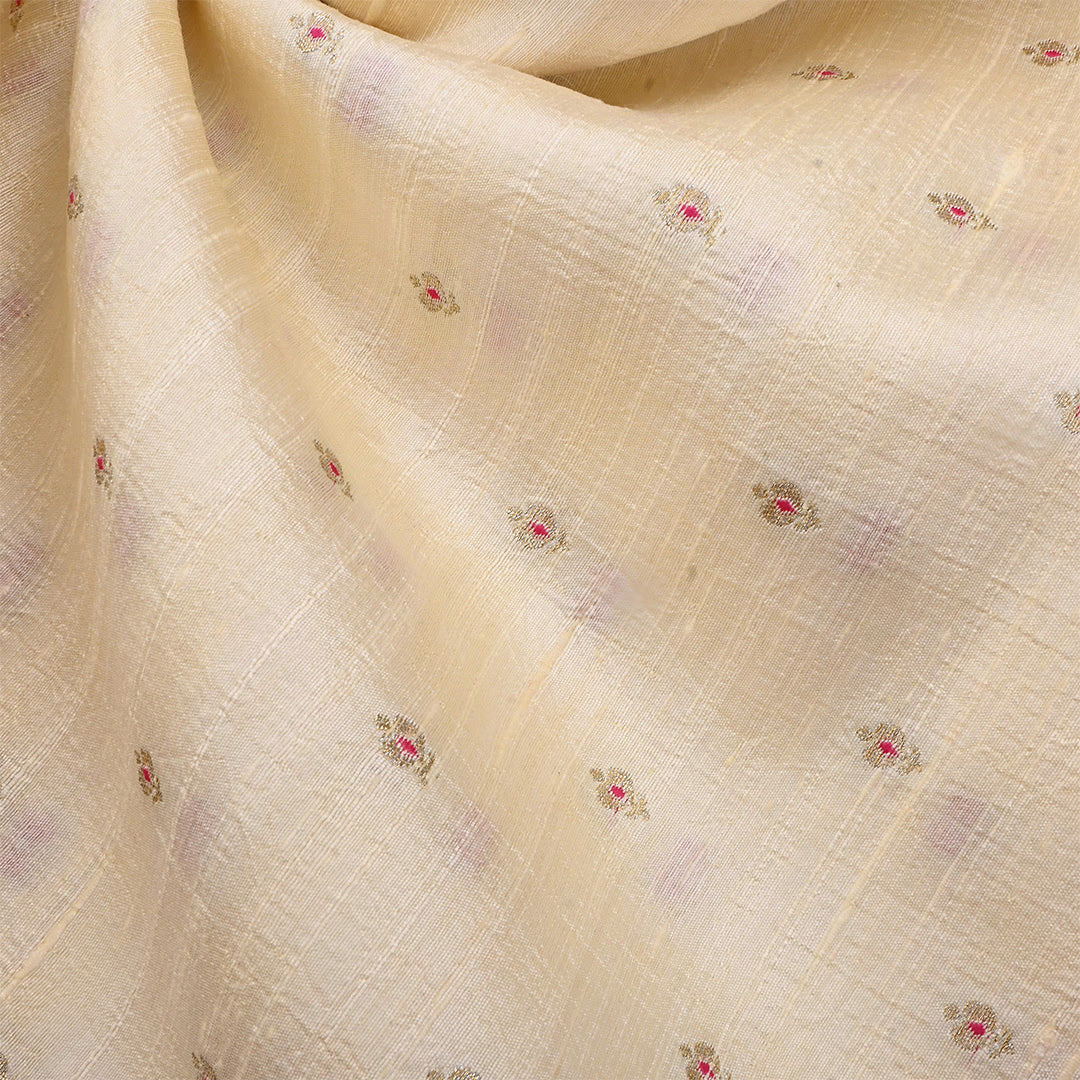 Buttercream Jamawar Dupion Weaved Fabric