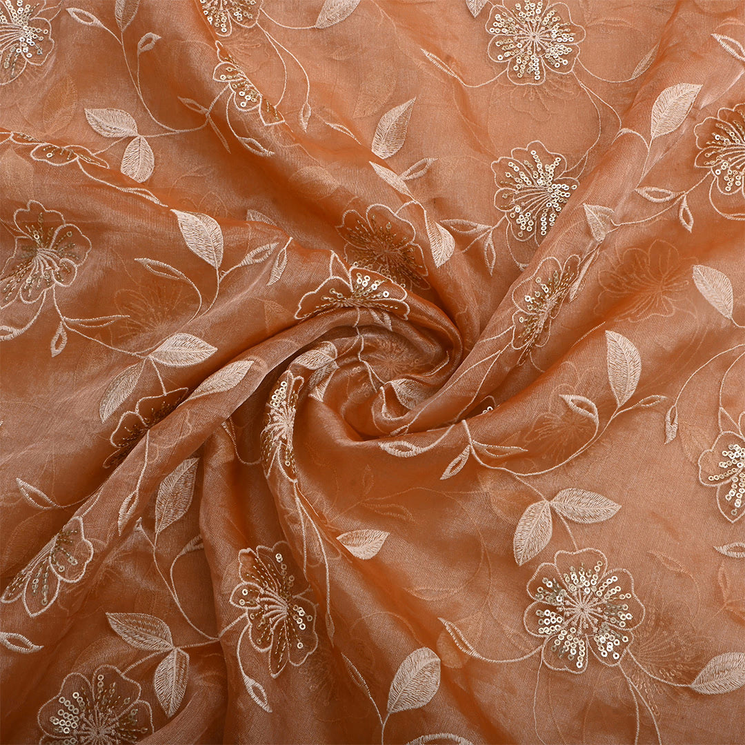 Burning Sand Tissue Embroidered Fabric