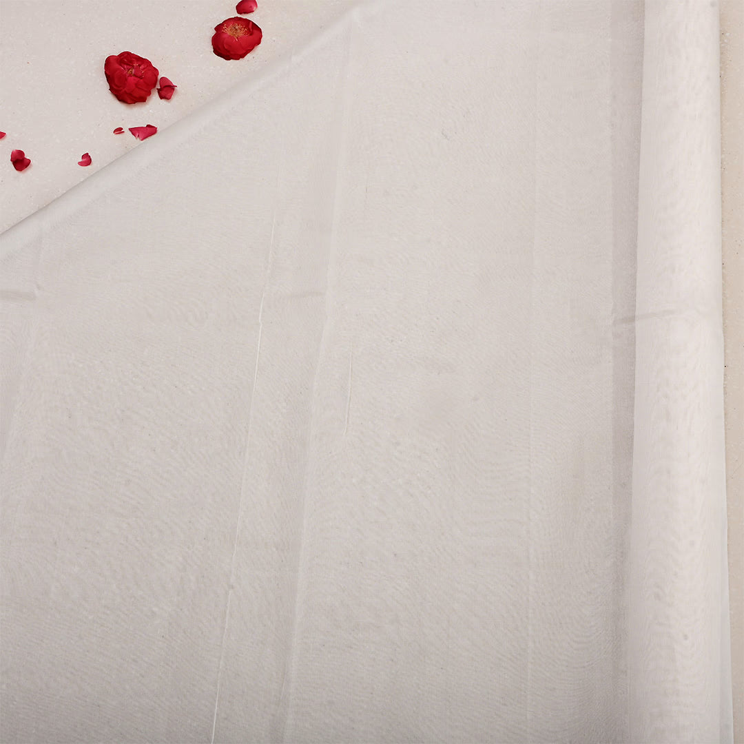 Bright White Organza Solid Fabric