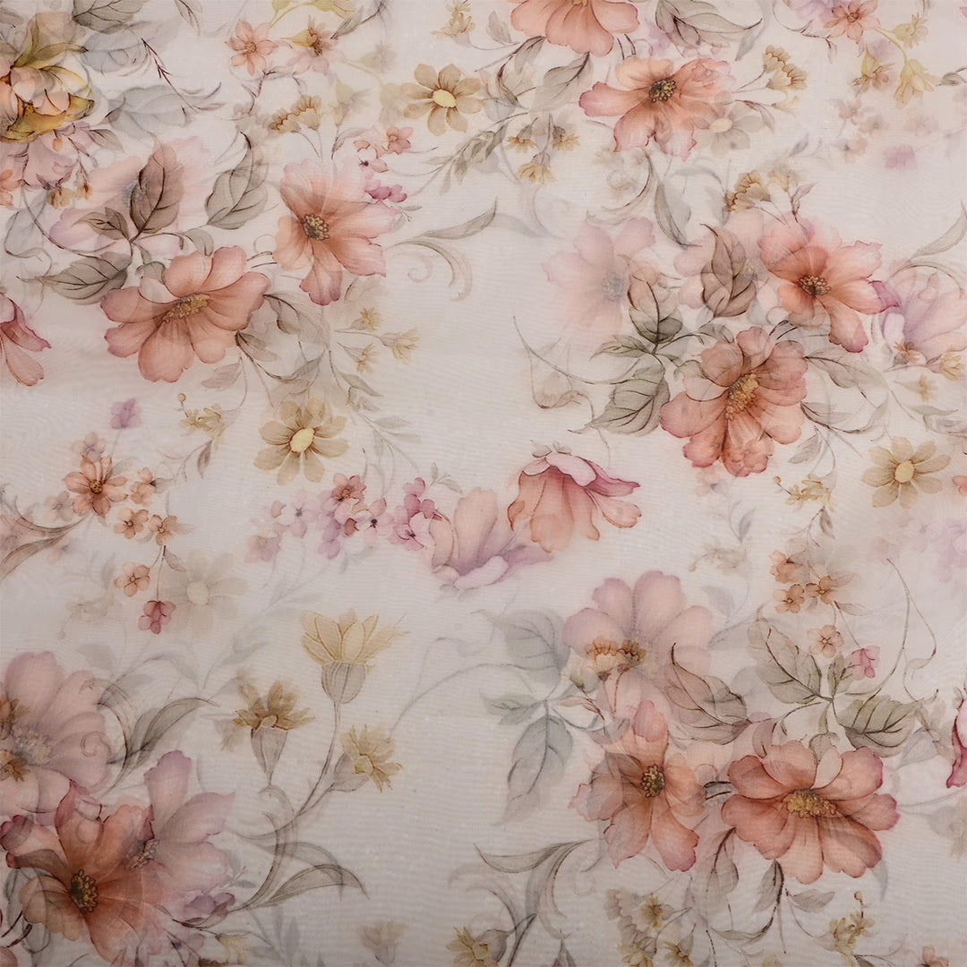 Cold Turkey Organza Floral Printed Fabric