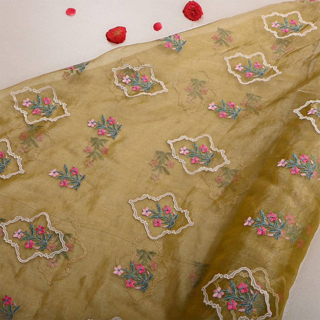 Dull Brown Tissue Patch Work Fabric