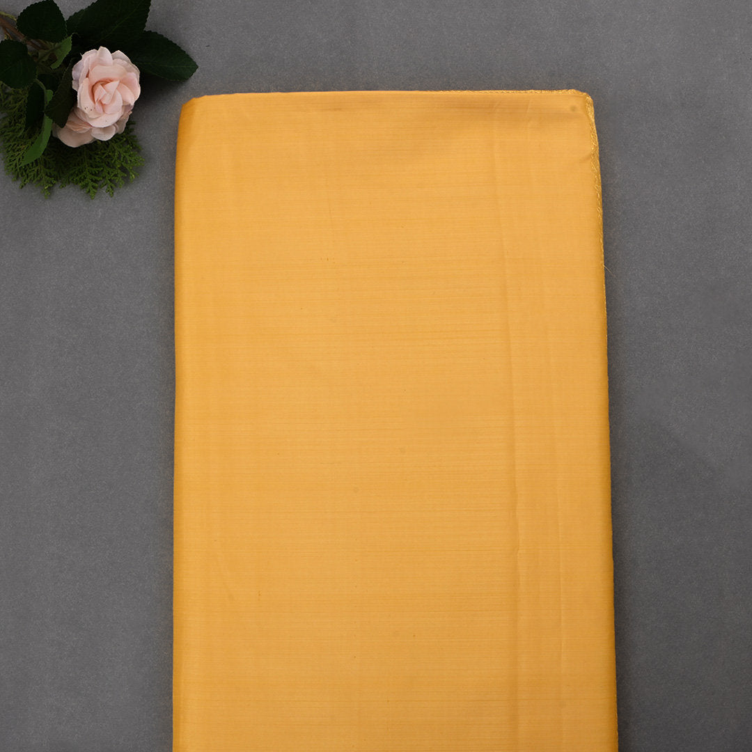 Gold Kanjivaram Silk Fabric With Checks Pattern