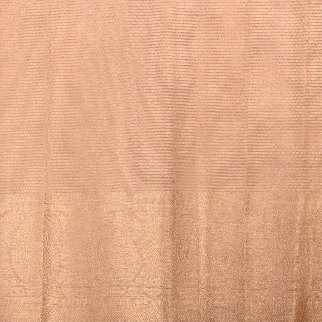 Peach Jamawar Tissue Fabric With Brocade