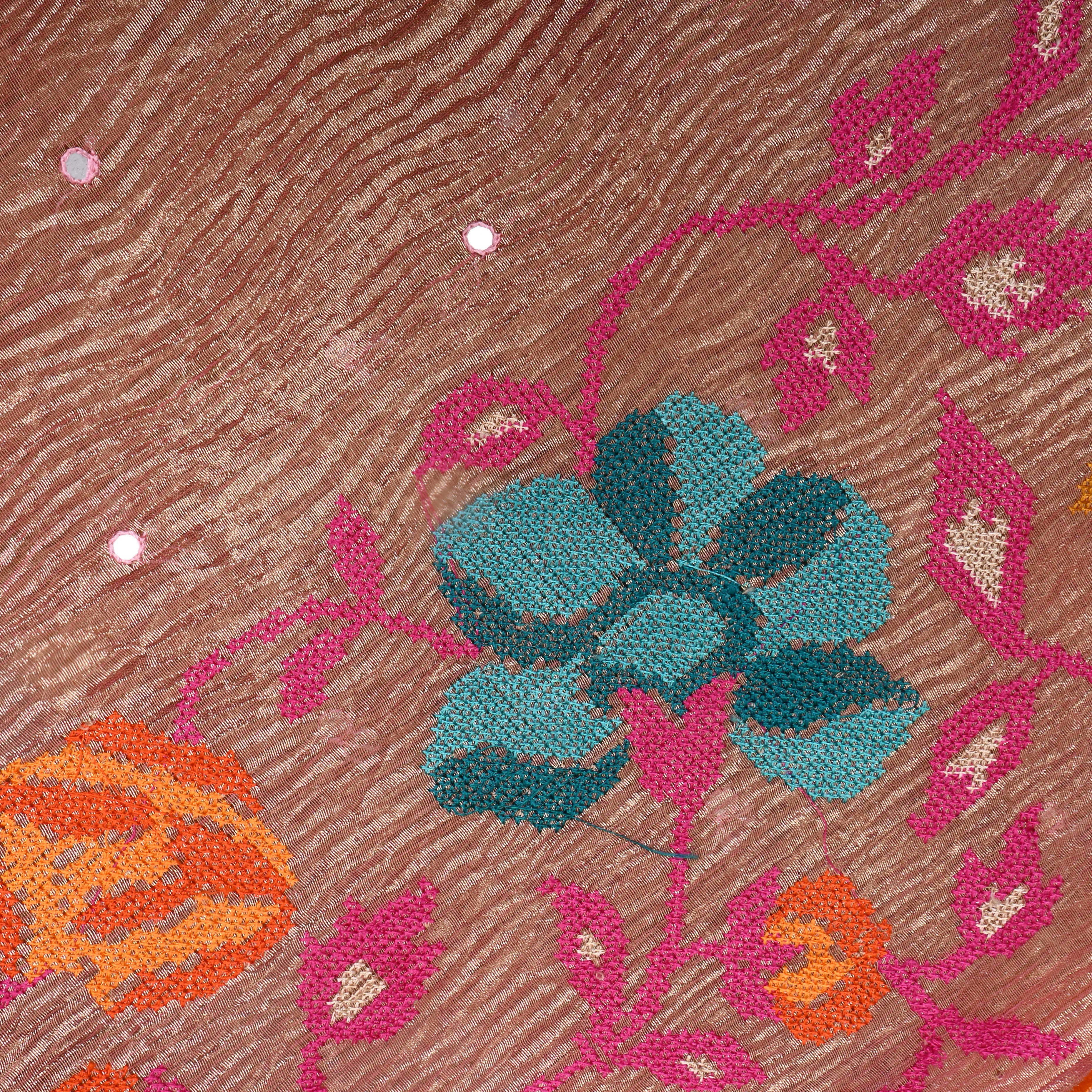 Copper Cross Stitch Tissue Fabric