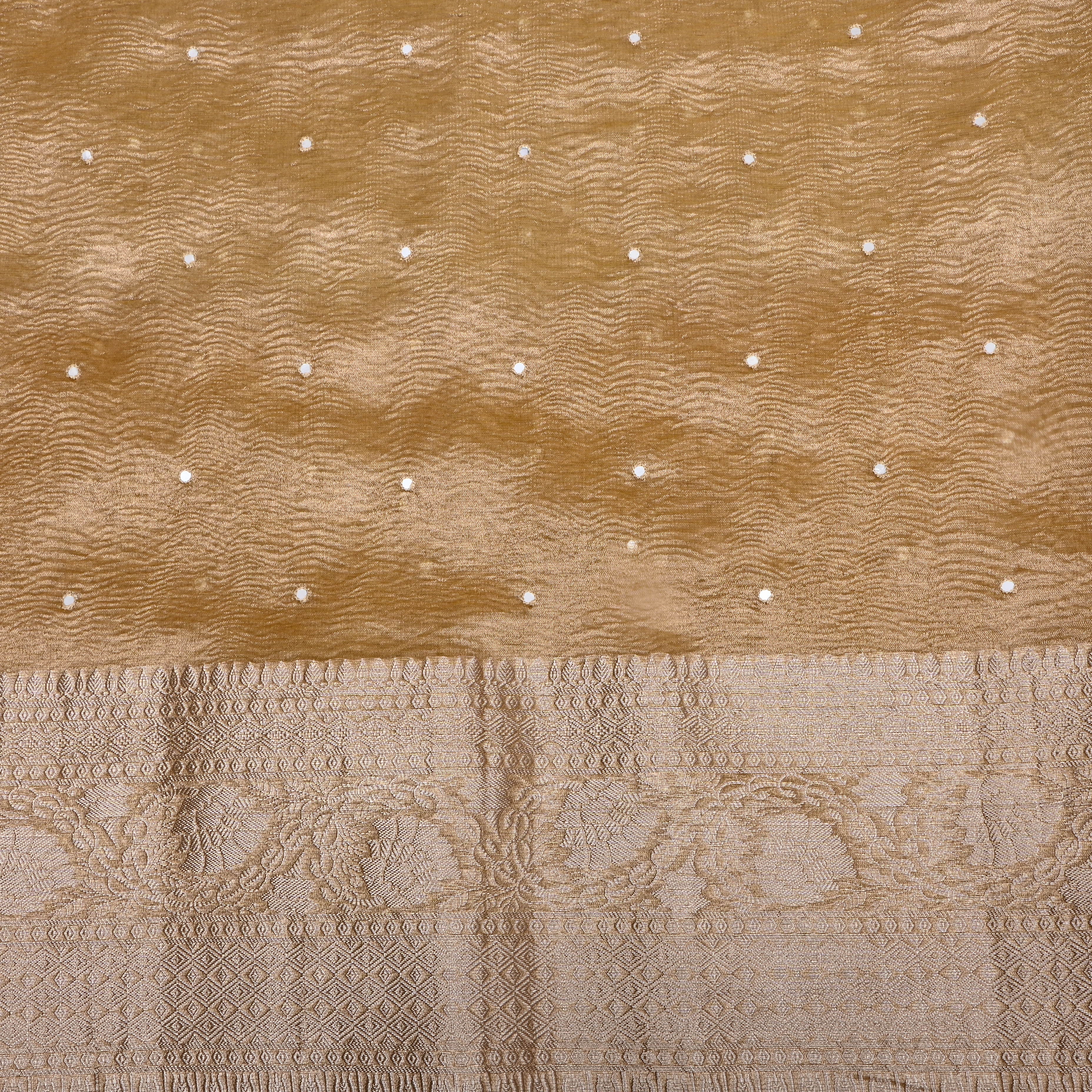 Jewel Yellow Zari Woven Tissue Fabric