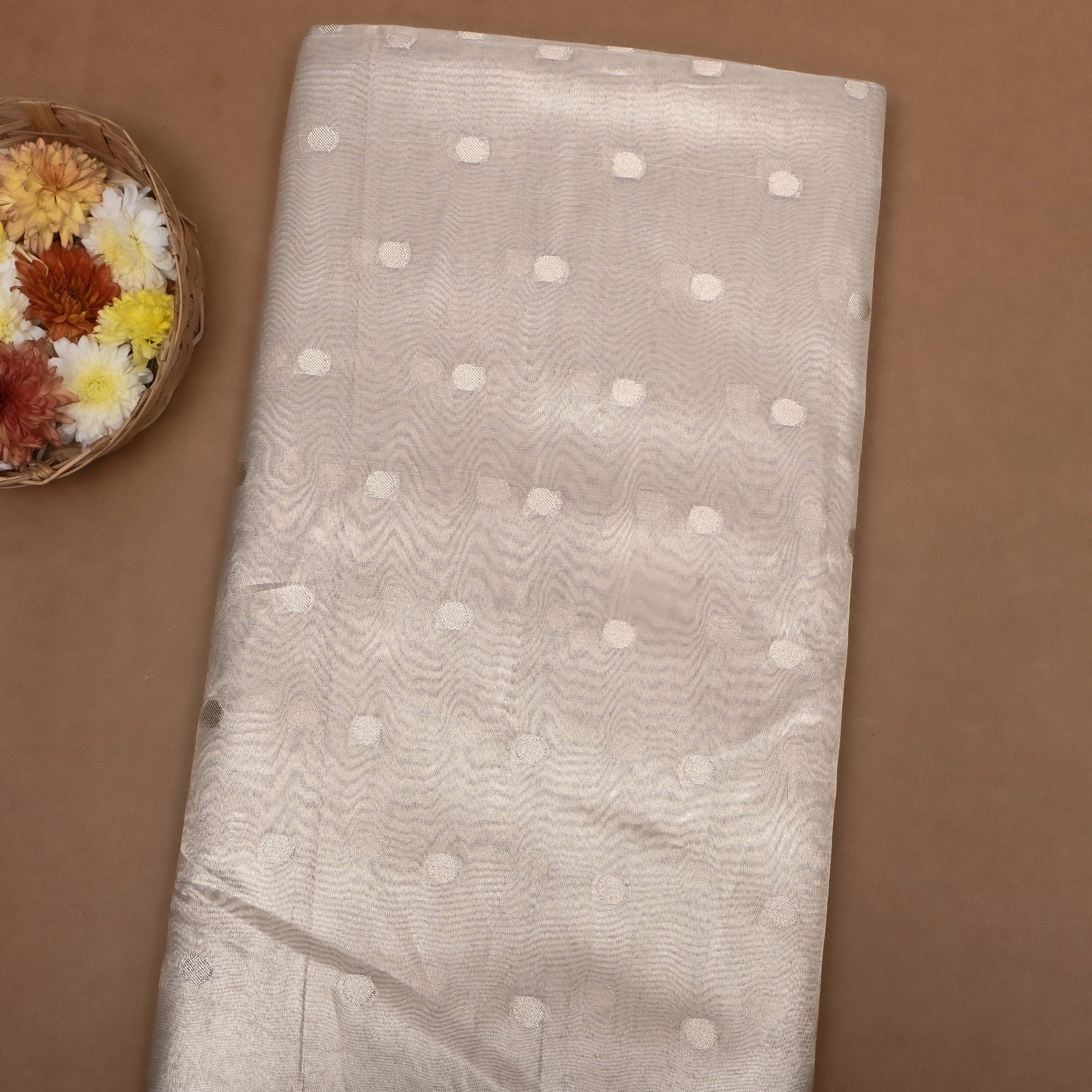 Golden Zari Woven Tissue Fabric