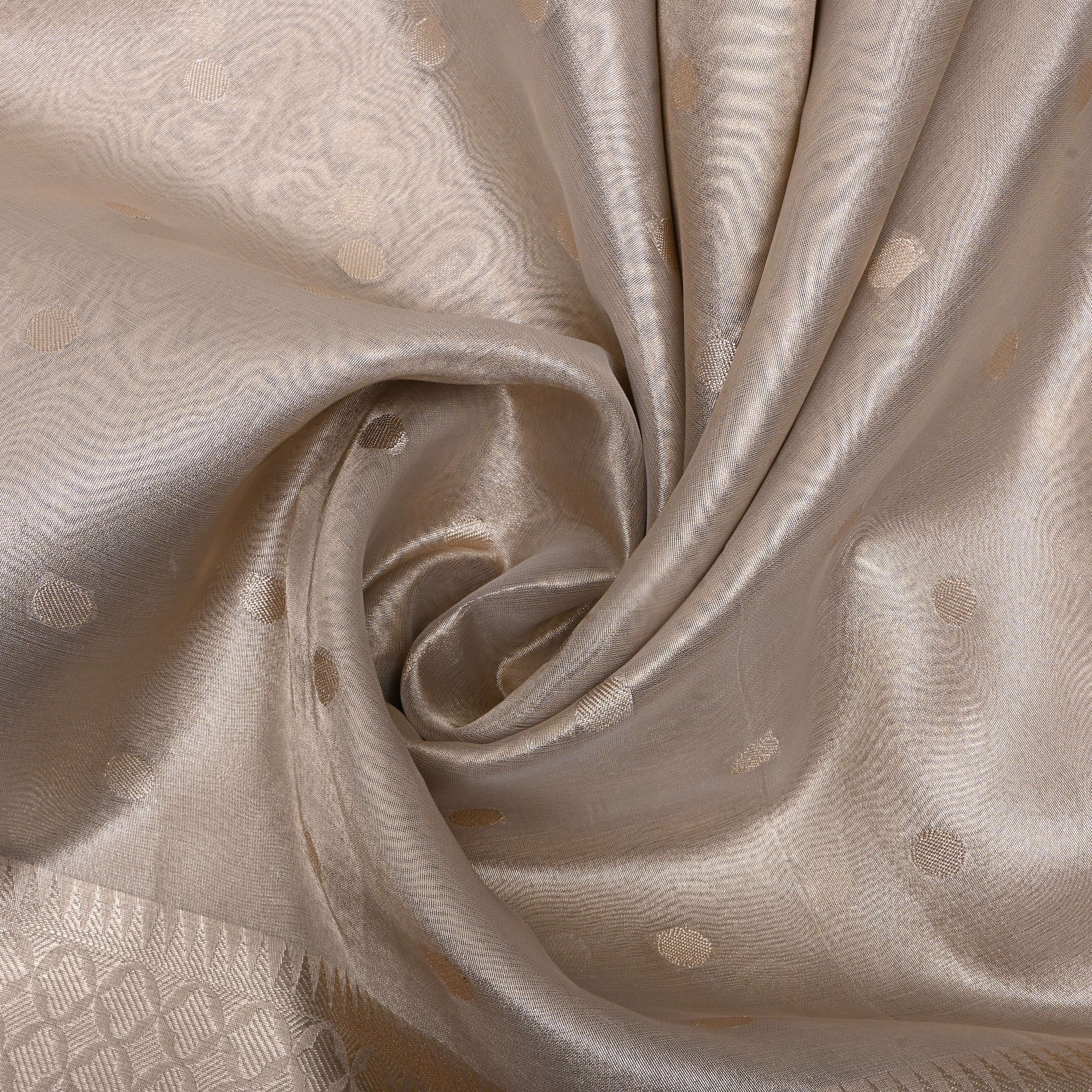 Golden Zari Woven Tissue Fabric