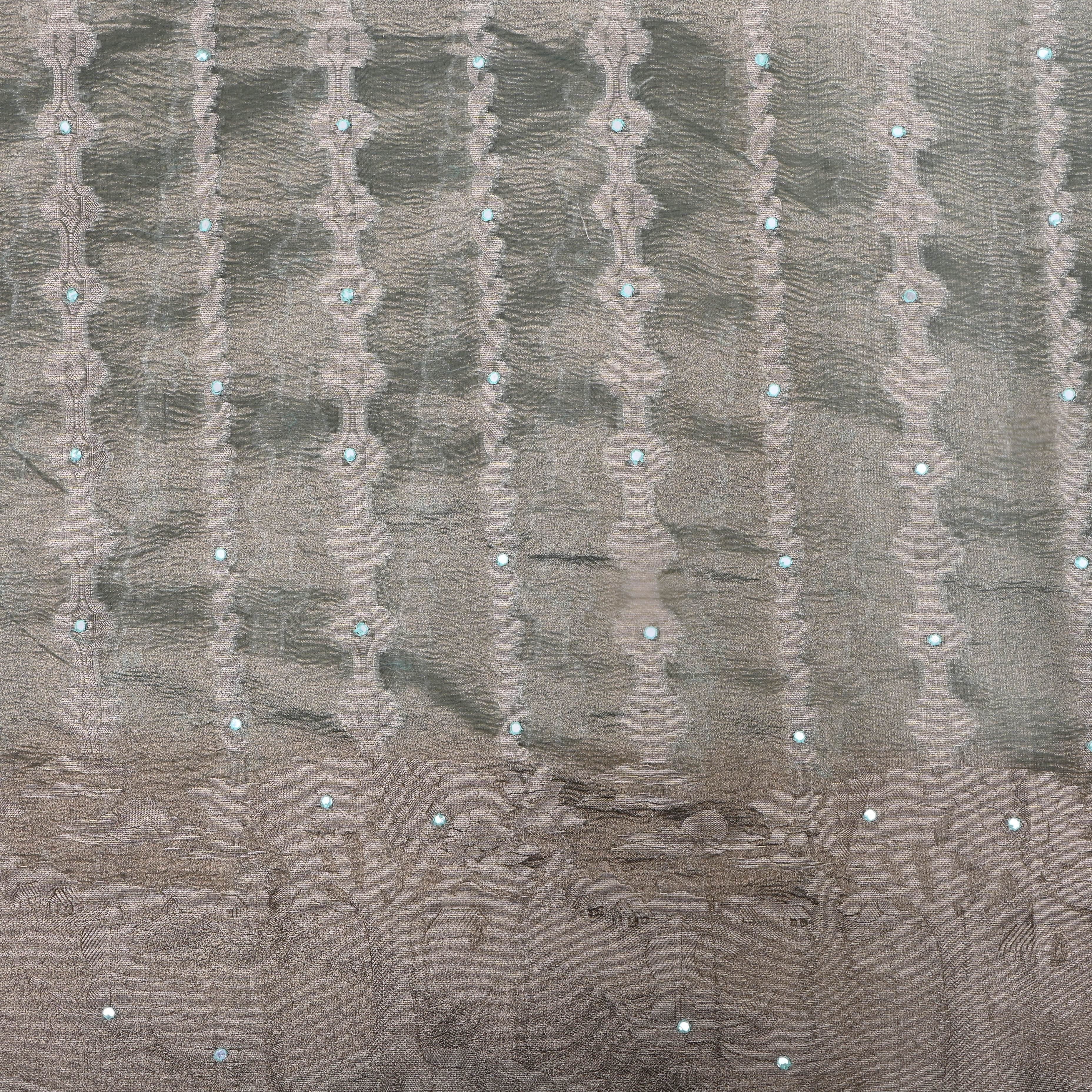 Jewel Gray Zari Woven Tissue Fabric