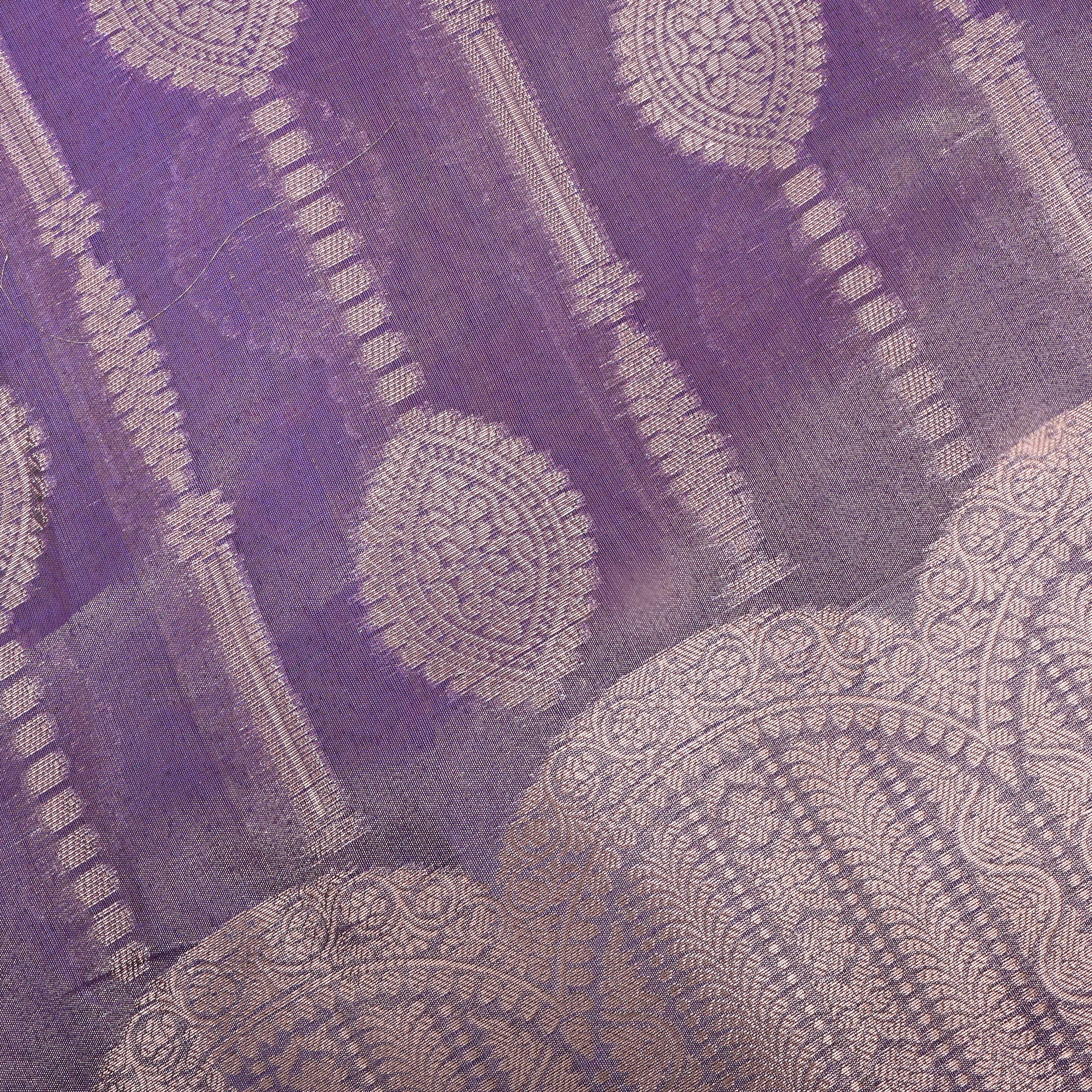 Lavender Zari Weave Tissue Fabric
