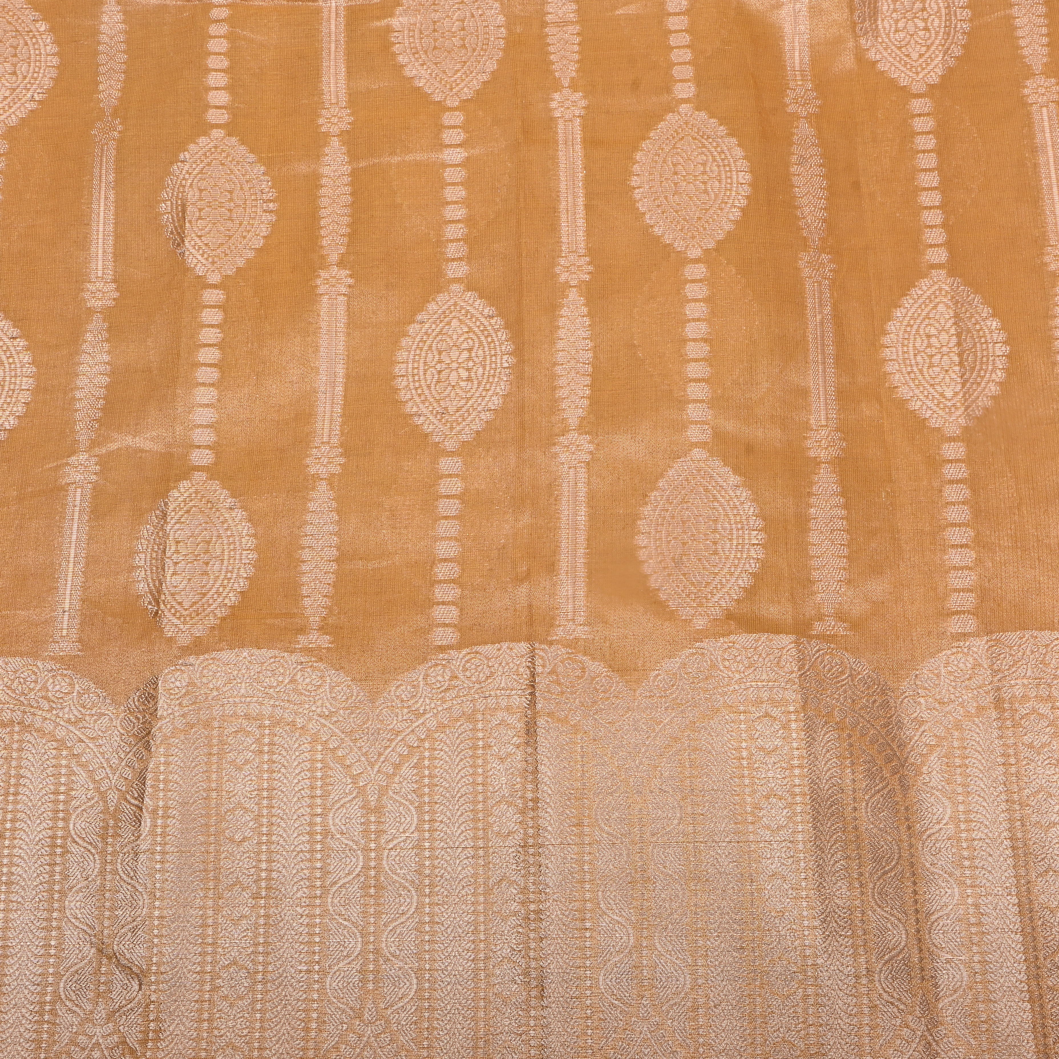 Golden Zari Weave Tissue Fabric