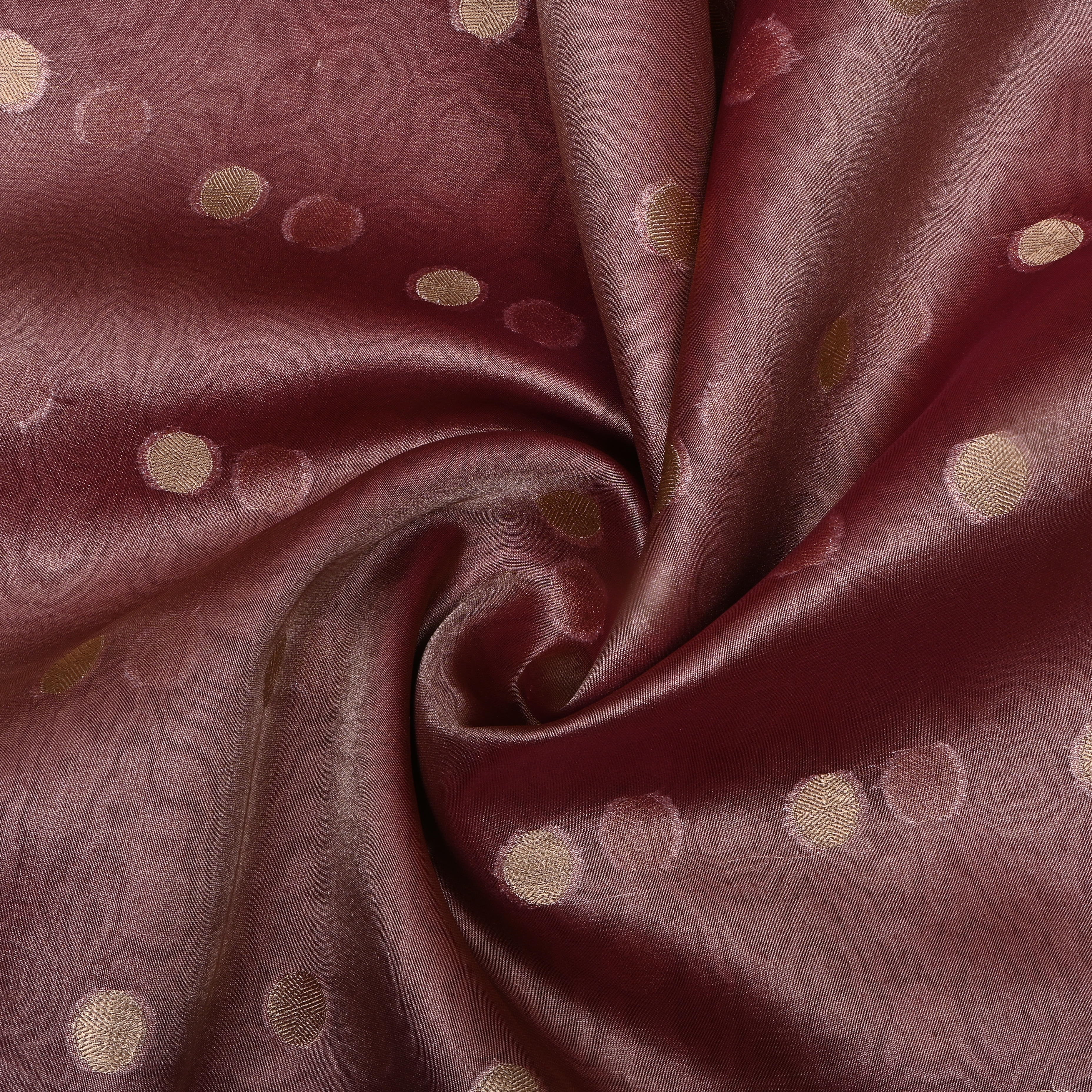 Burgundy Zari Woven Tissue Fabric