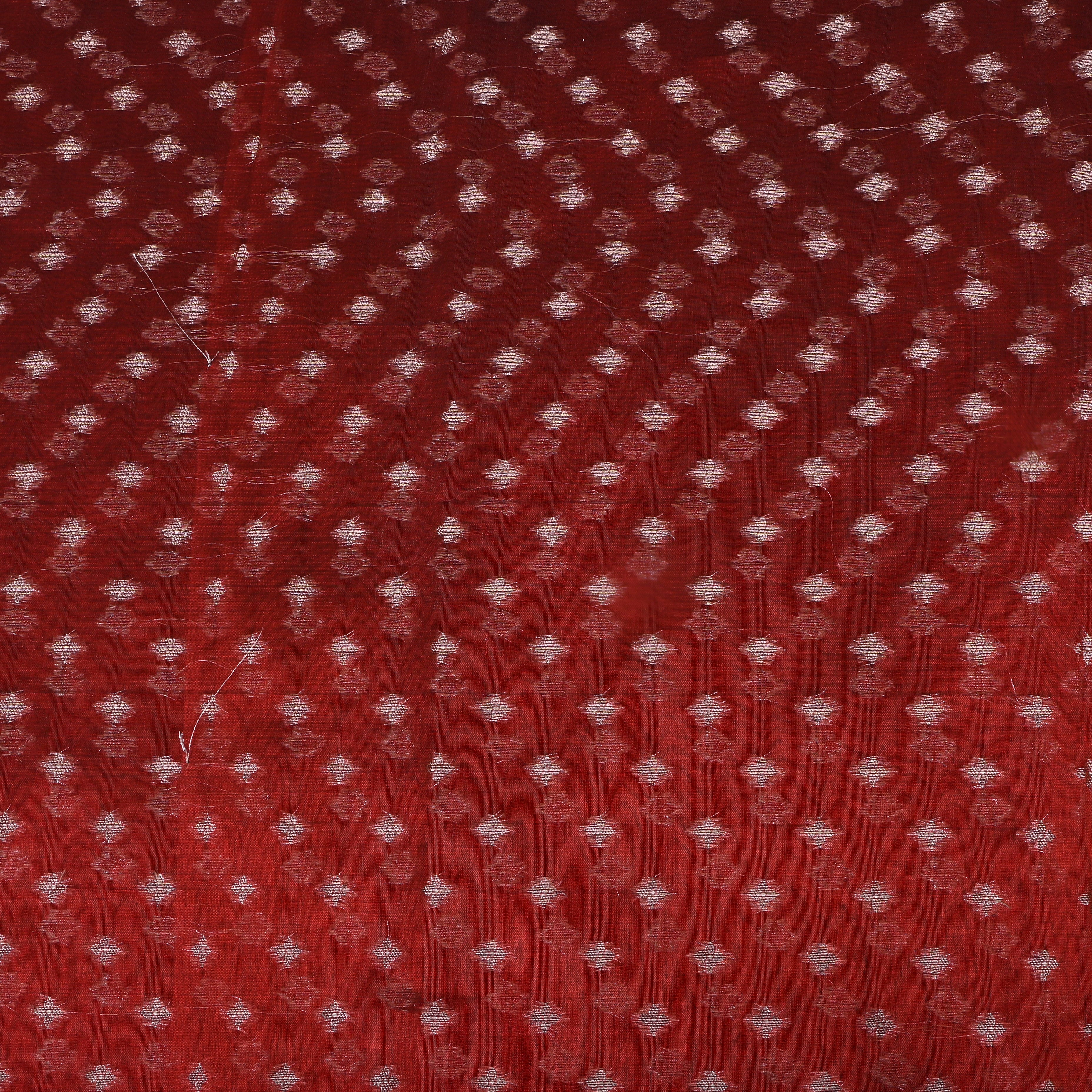 Blood Maroon Zari Woven Tissue Fabric