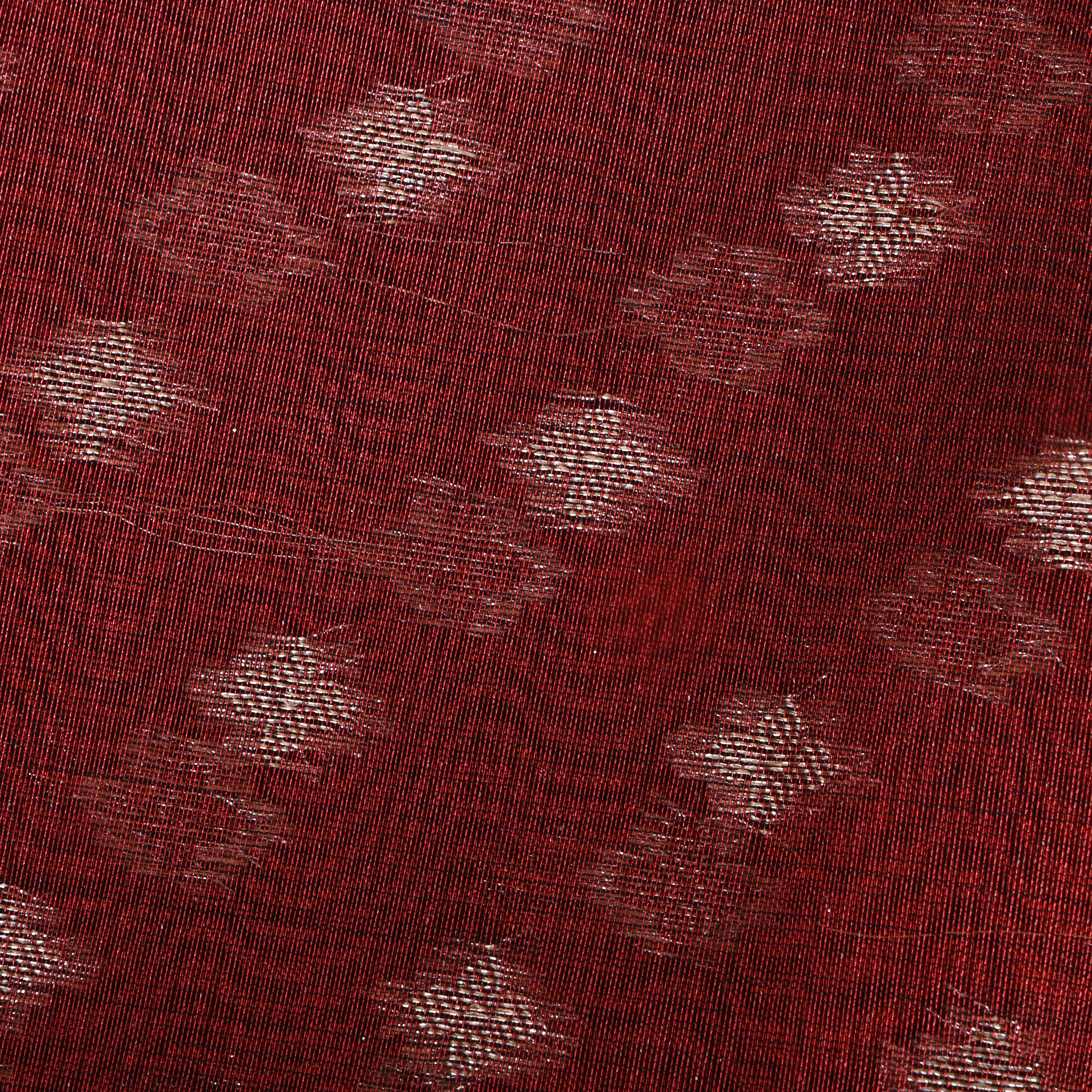 Blood Maroon Zari Woven Tissue Fabric