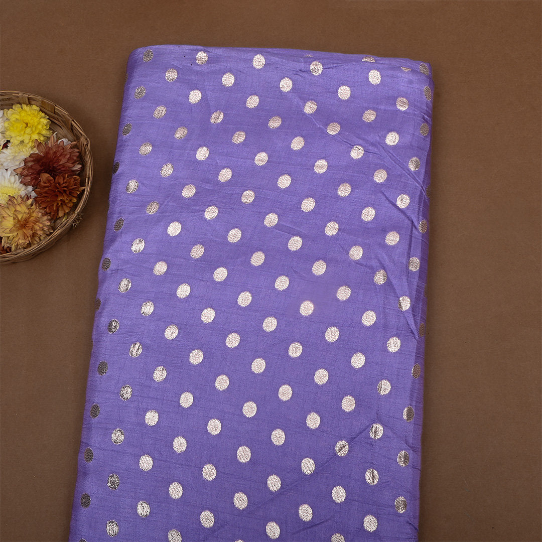 Light Purple Zari Woven Silk Fabric