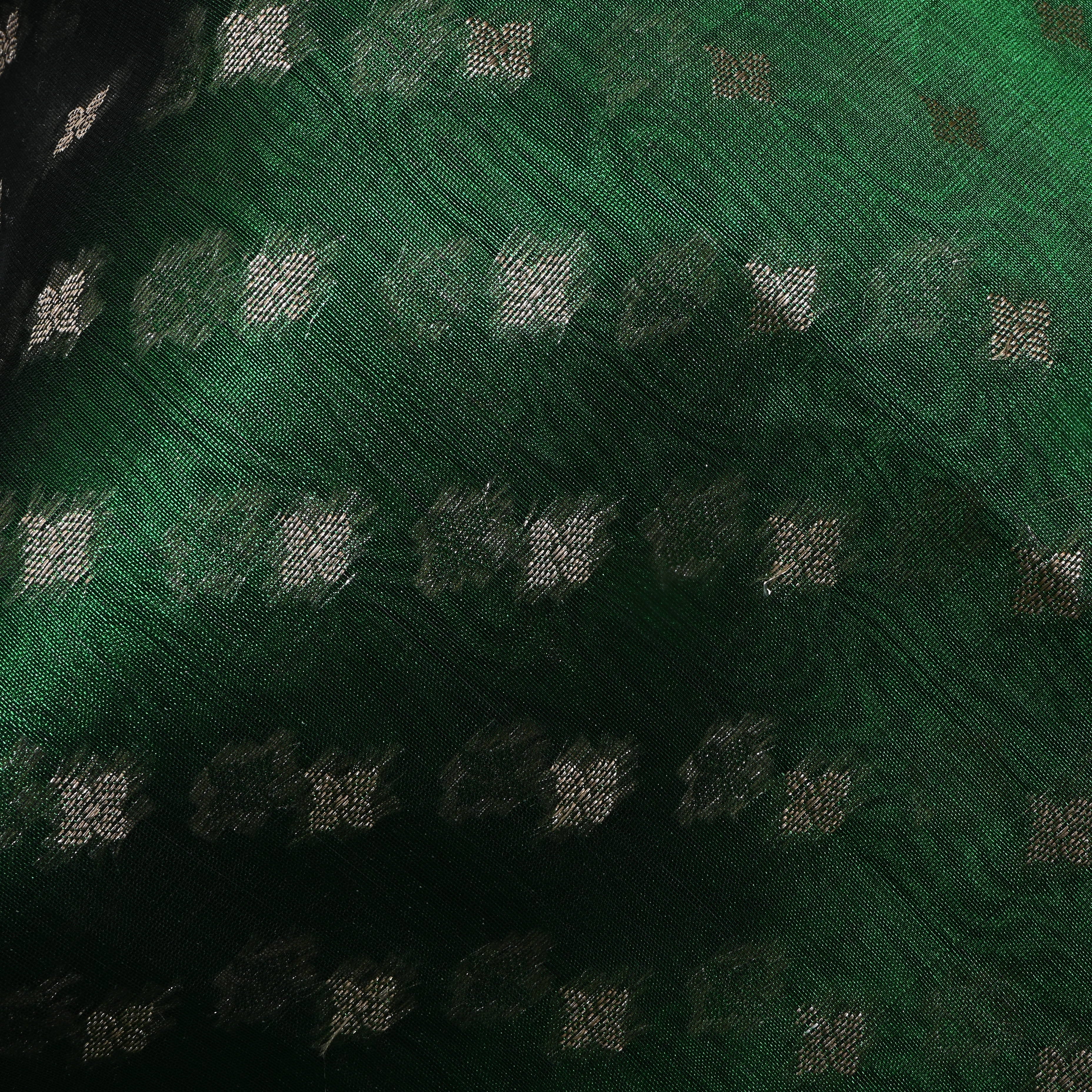 Royal Green Zari Woven Tissue Fabric