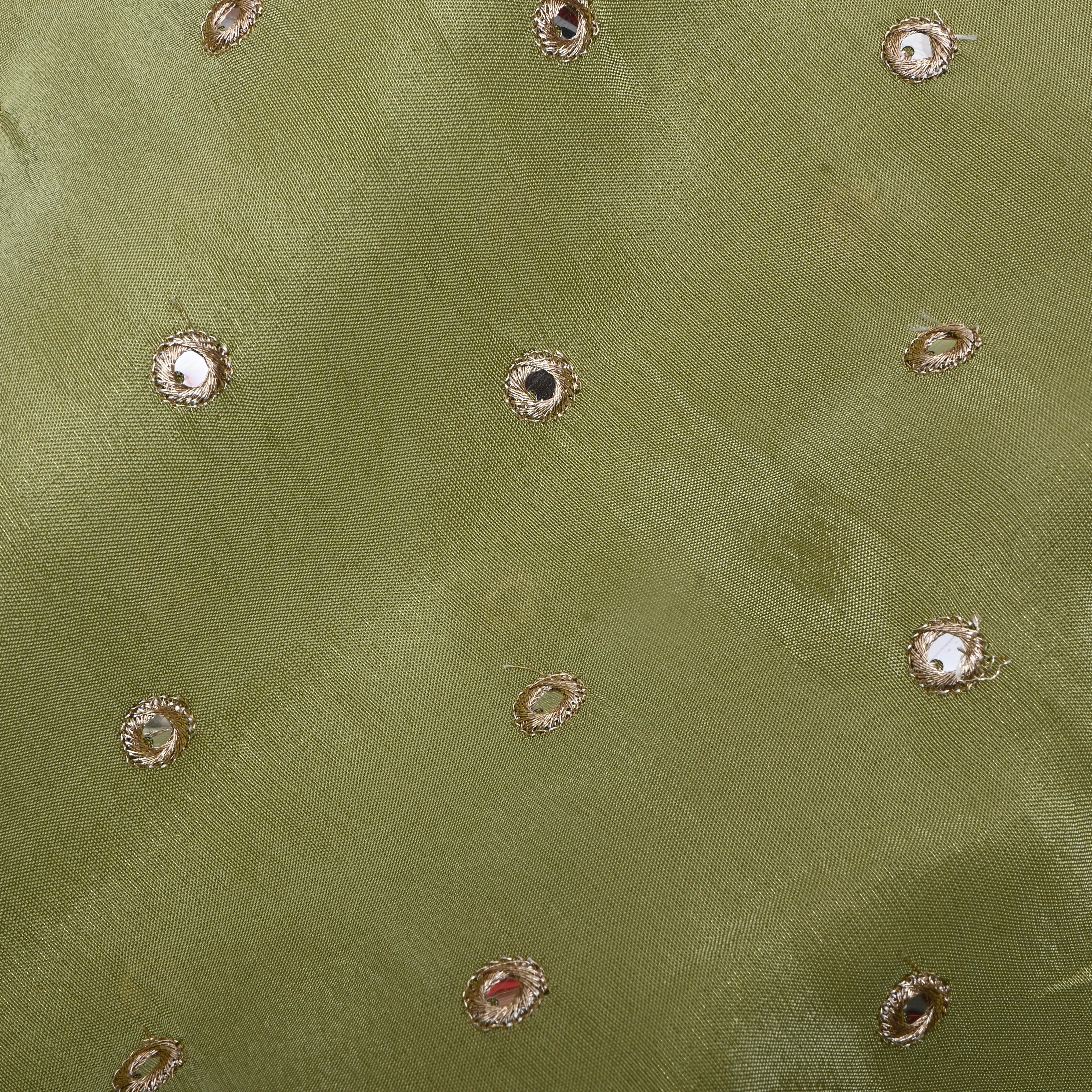 Bright Moss Green Mirror Embroidery Tissue Fabric