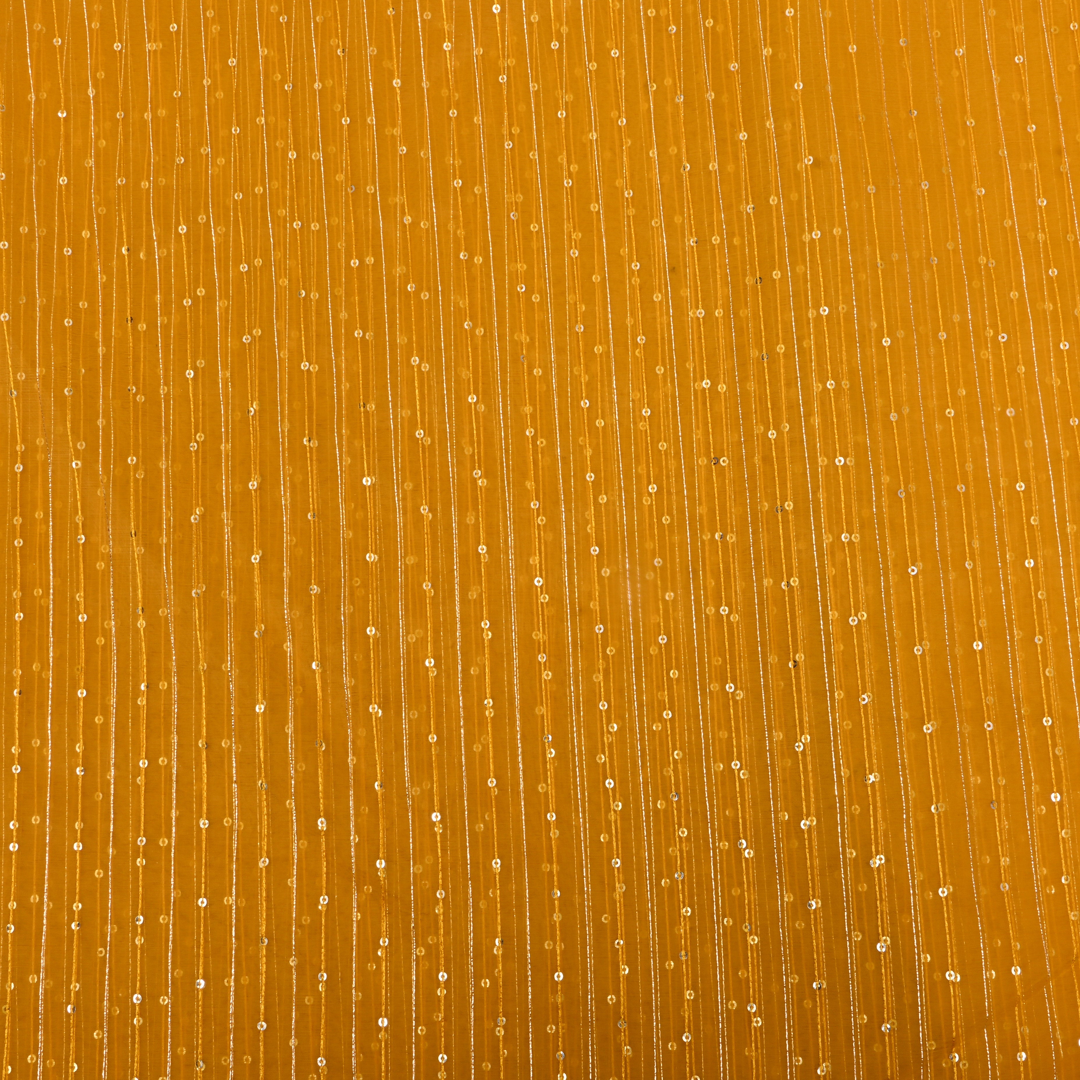 Sprint Yellow Zari Embroidered Organza Fabric