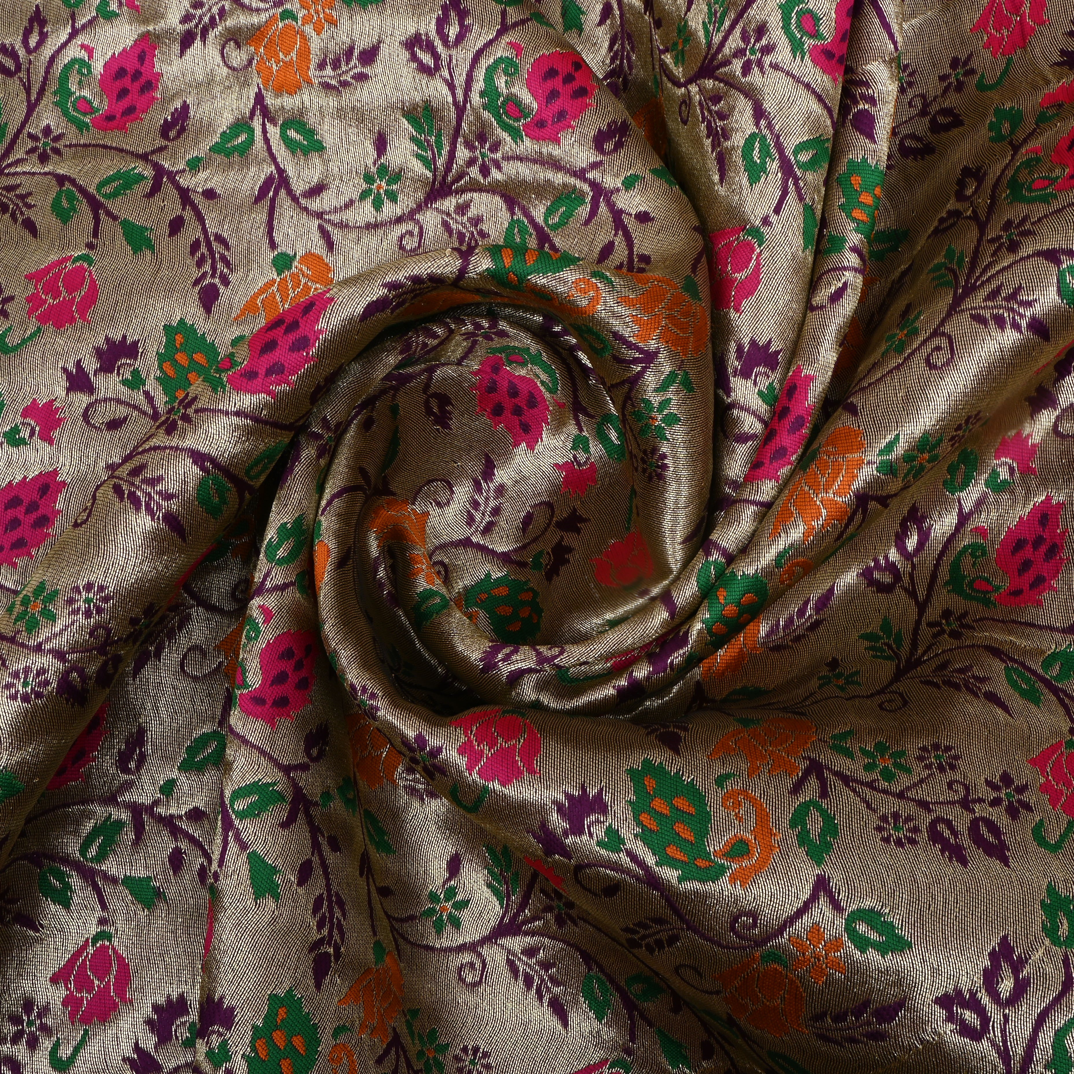 Jewel Tone Jamawar Tissue Fabric