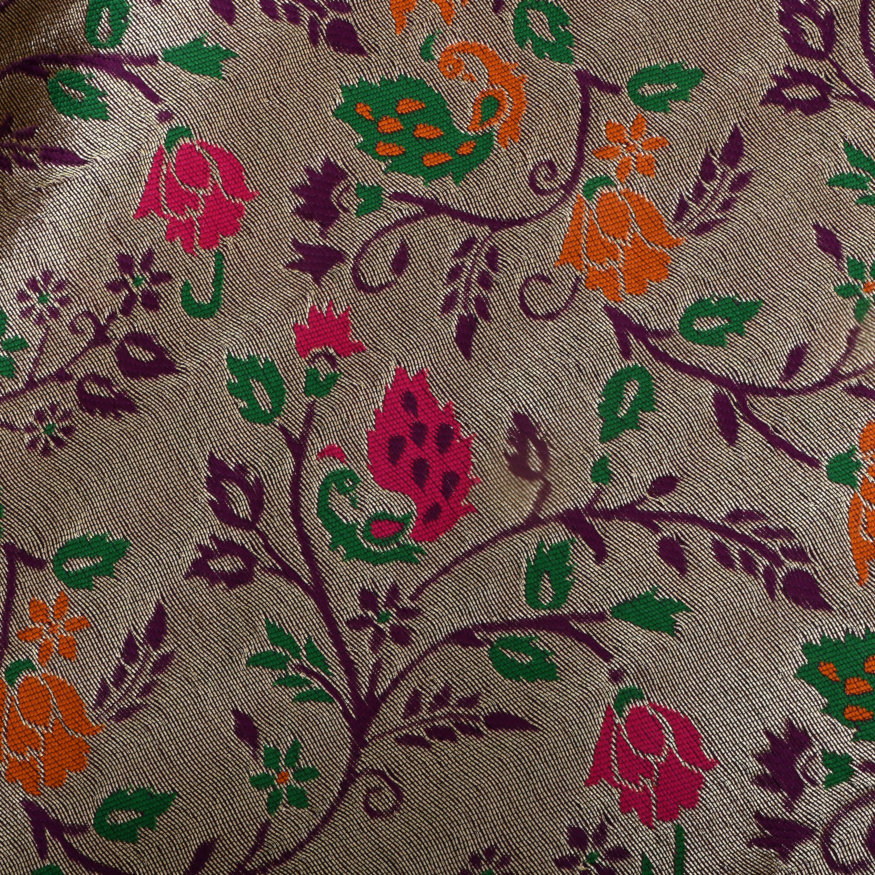 Jewel Tone Jamawar Tissue Fabric