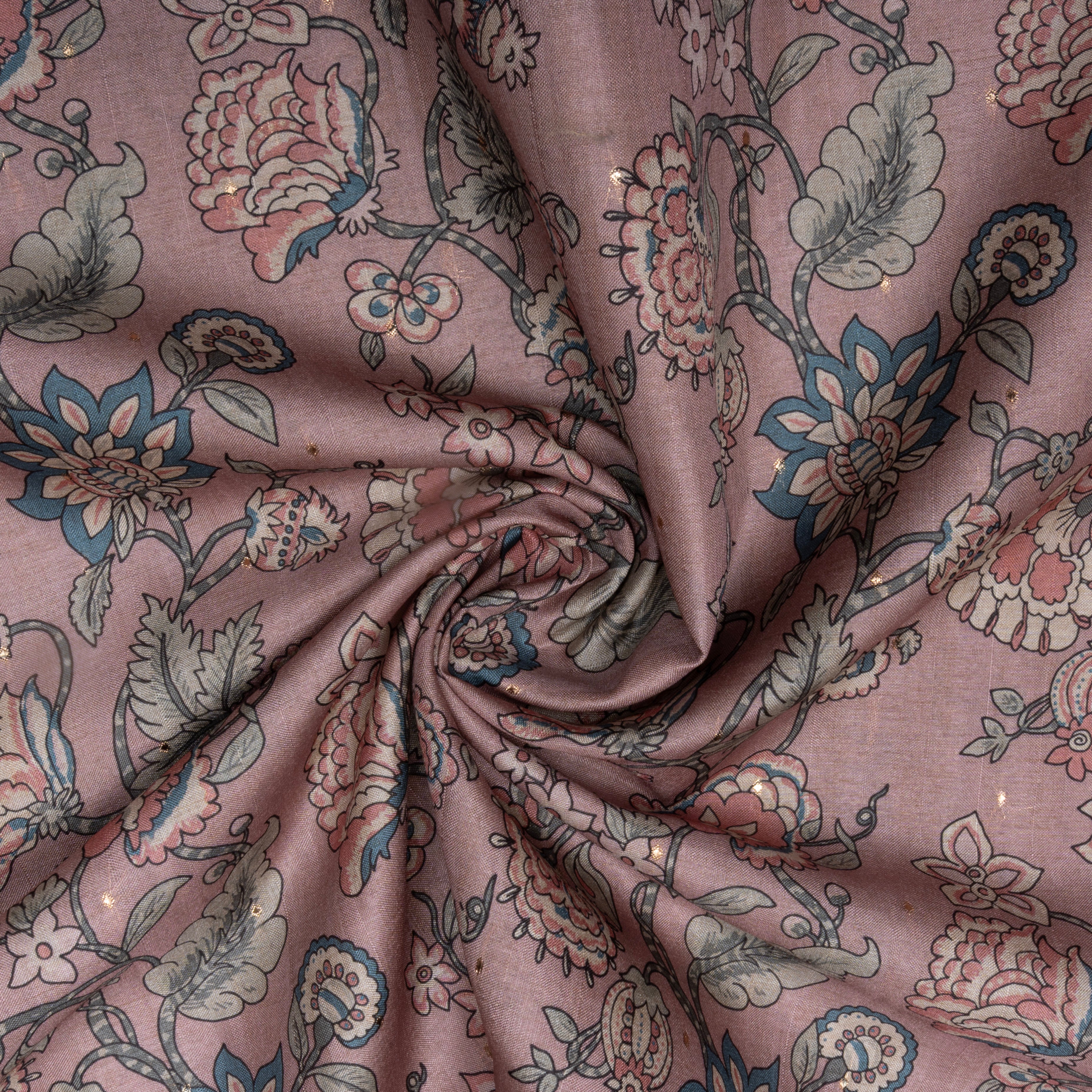 Soft Pink Digital Printed Tussar Fabric