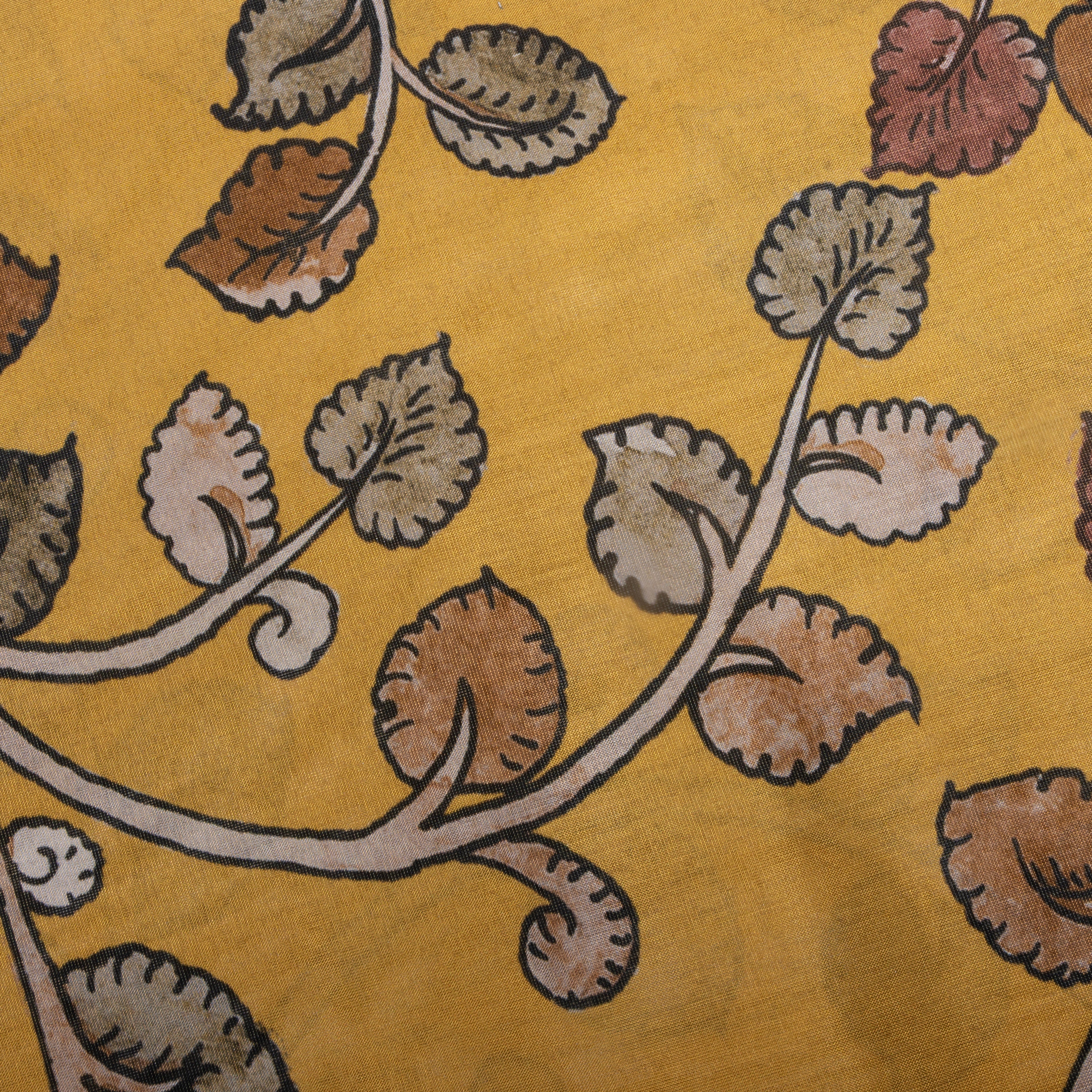 Muted Yellow Printed Tissue Fabric