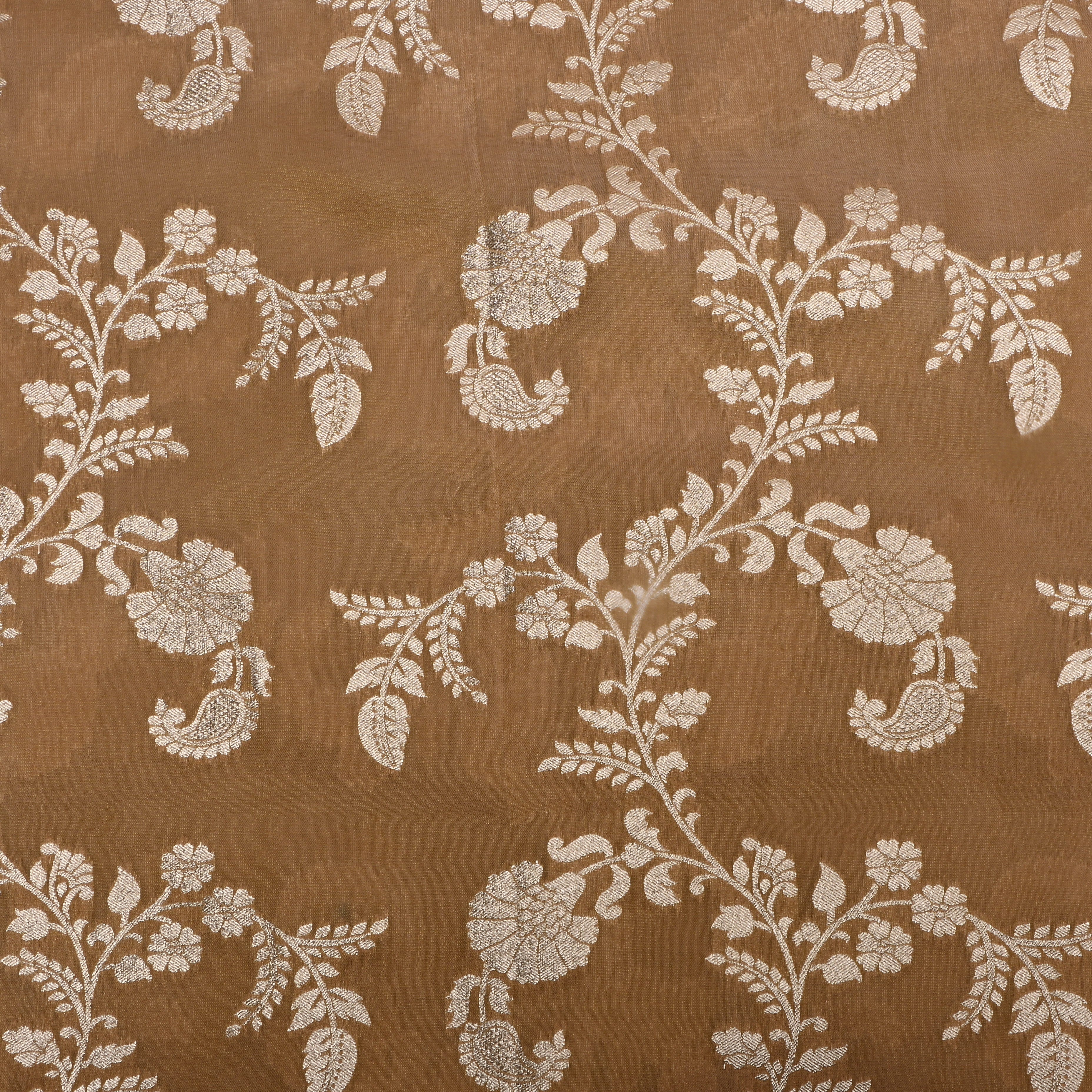 Matte Gold Zari Woven Tissue Fabric