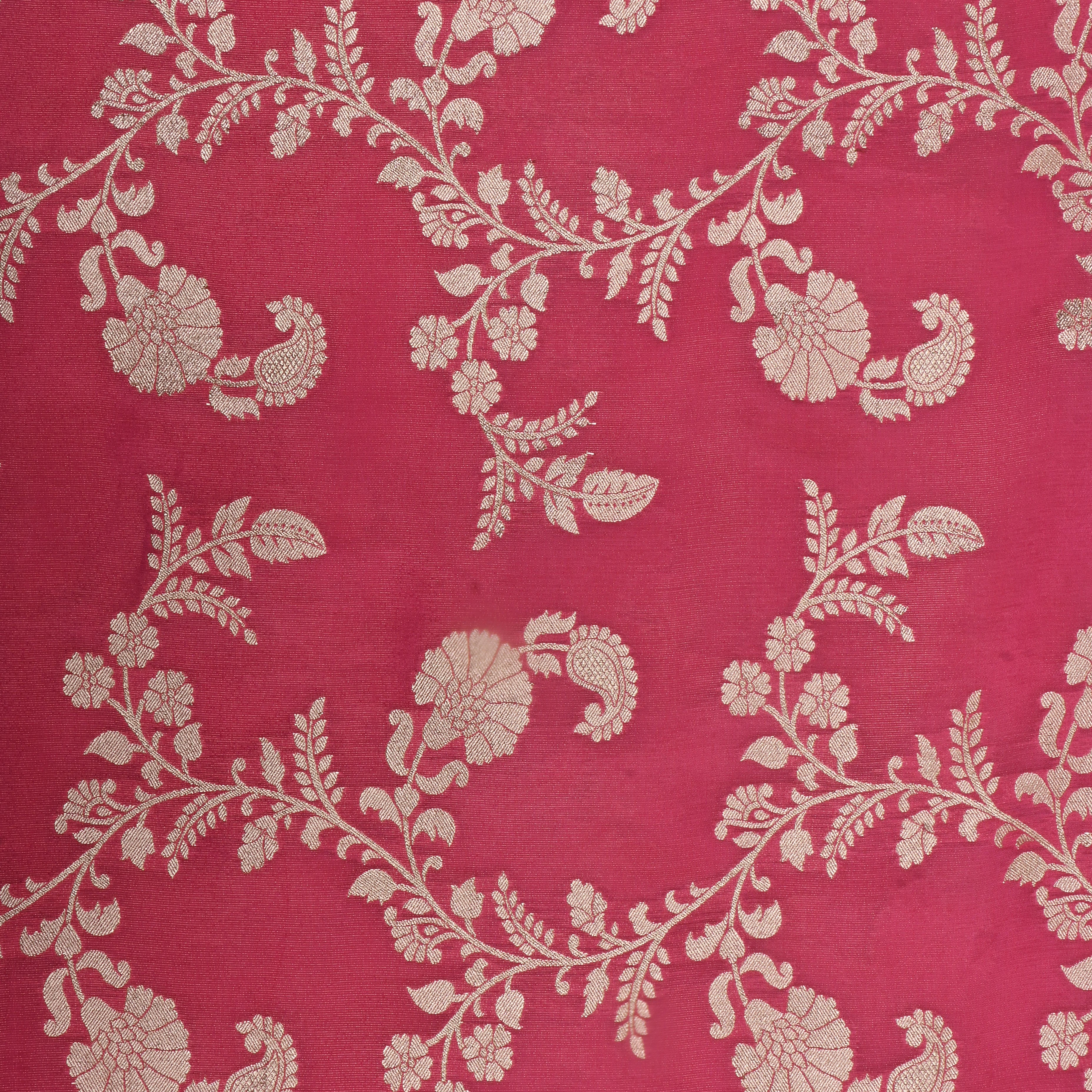 Vintage Pink Zari Woven Tissue Fabric