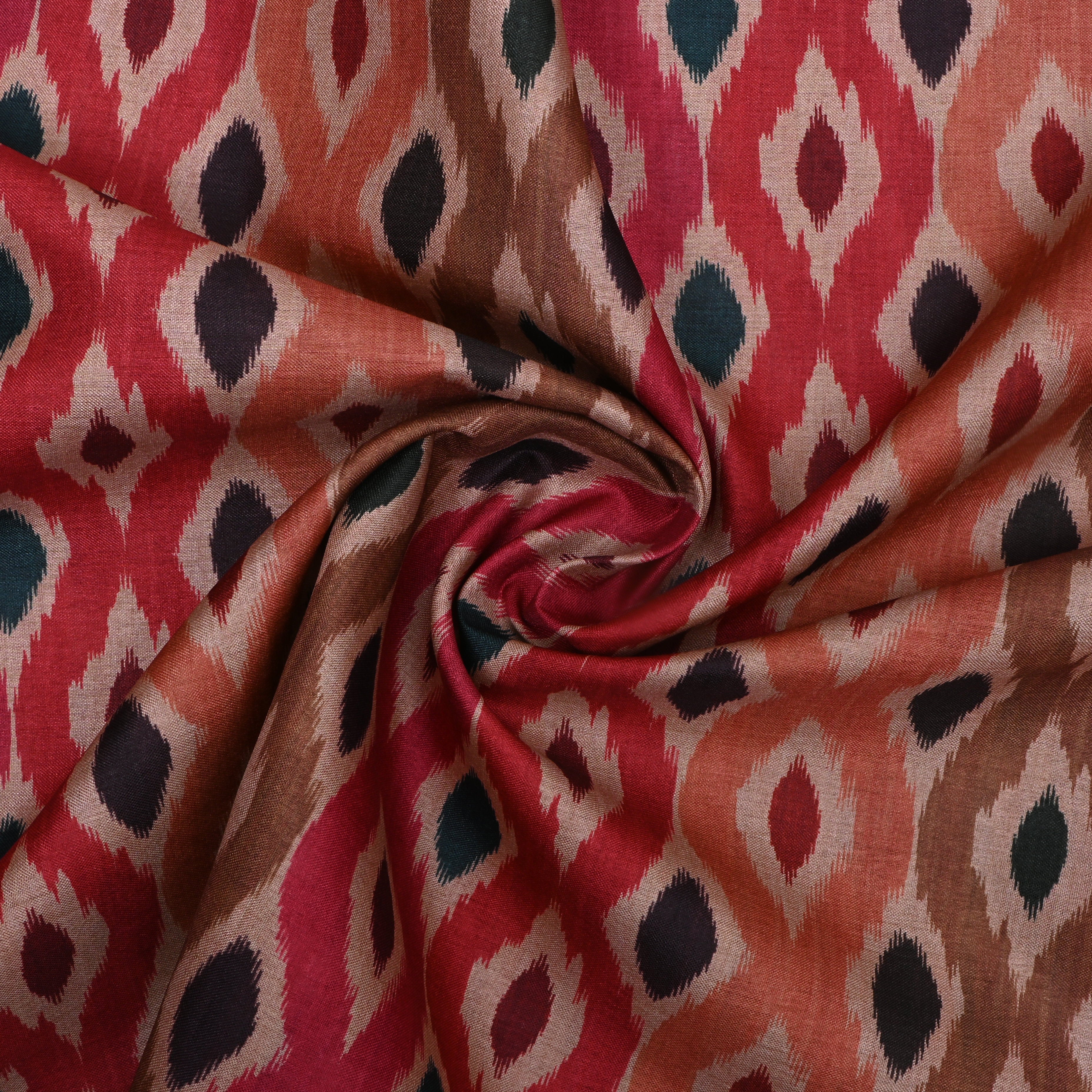 Multicolour Digital Printed Tussar Fabric