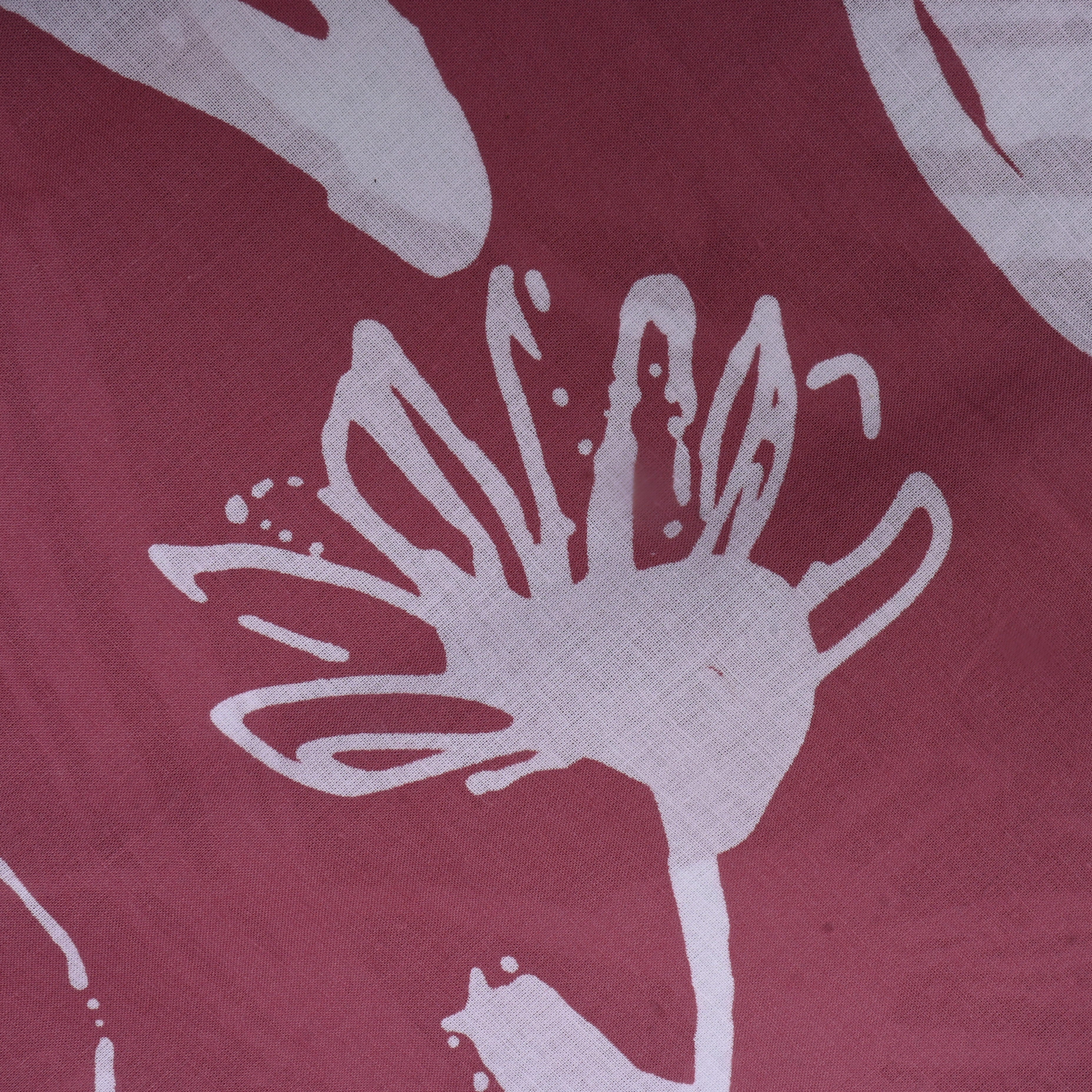 Rouge Pink Floral Printed Cotton Fabric