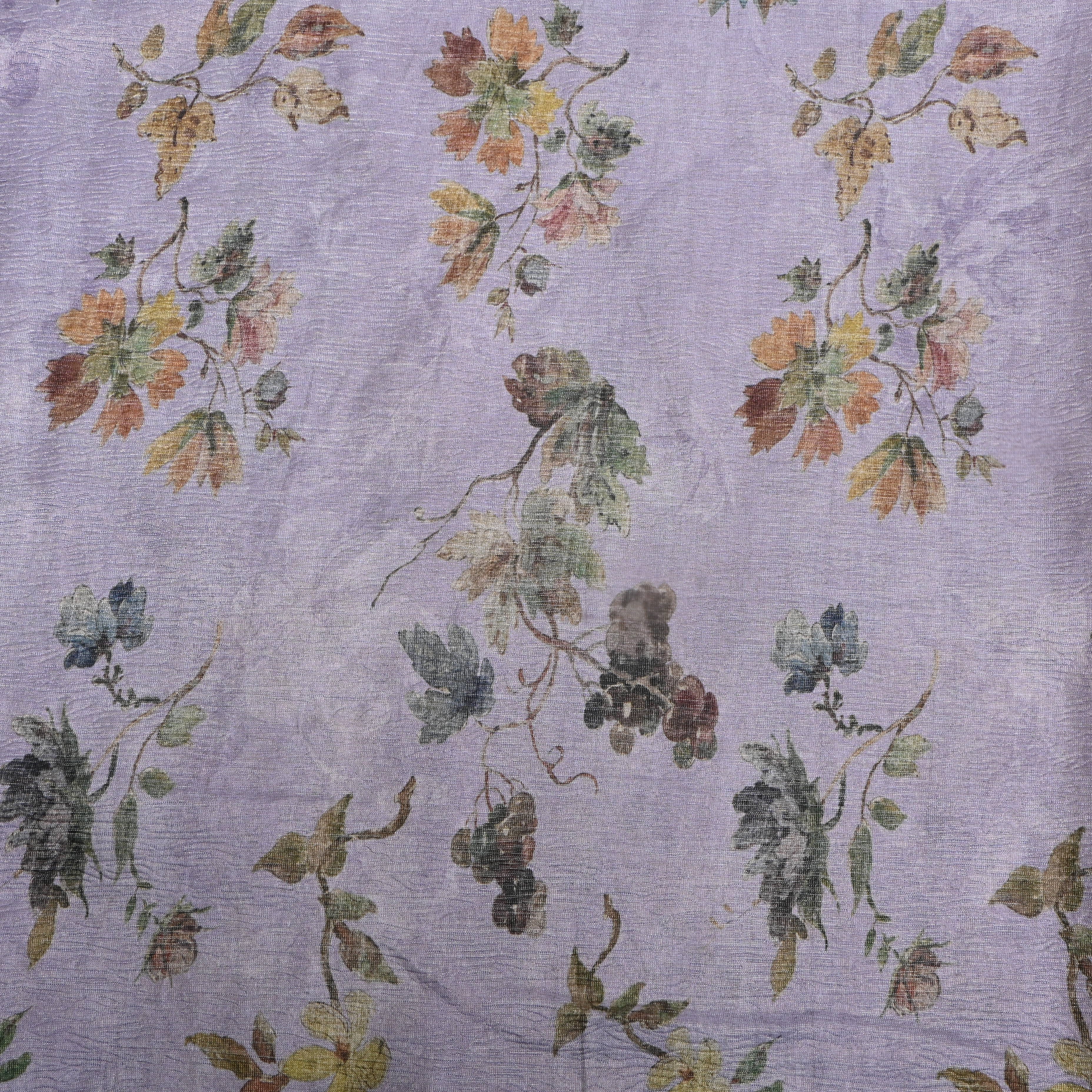Lilac Floral Printed Tissue Fabric