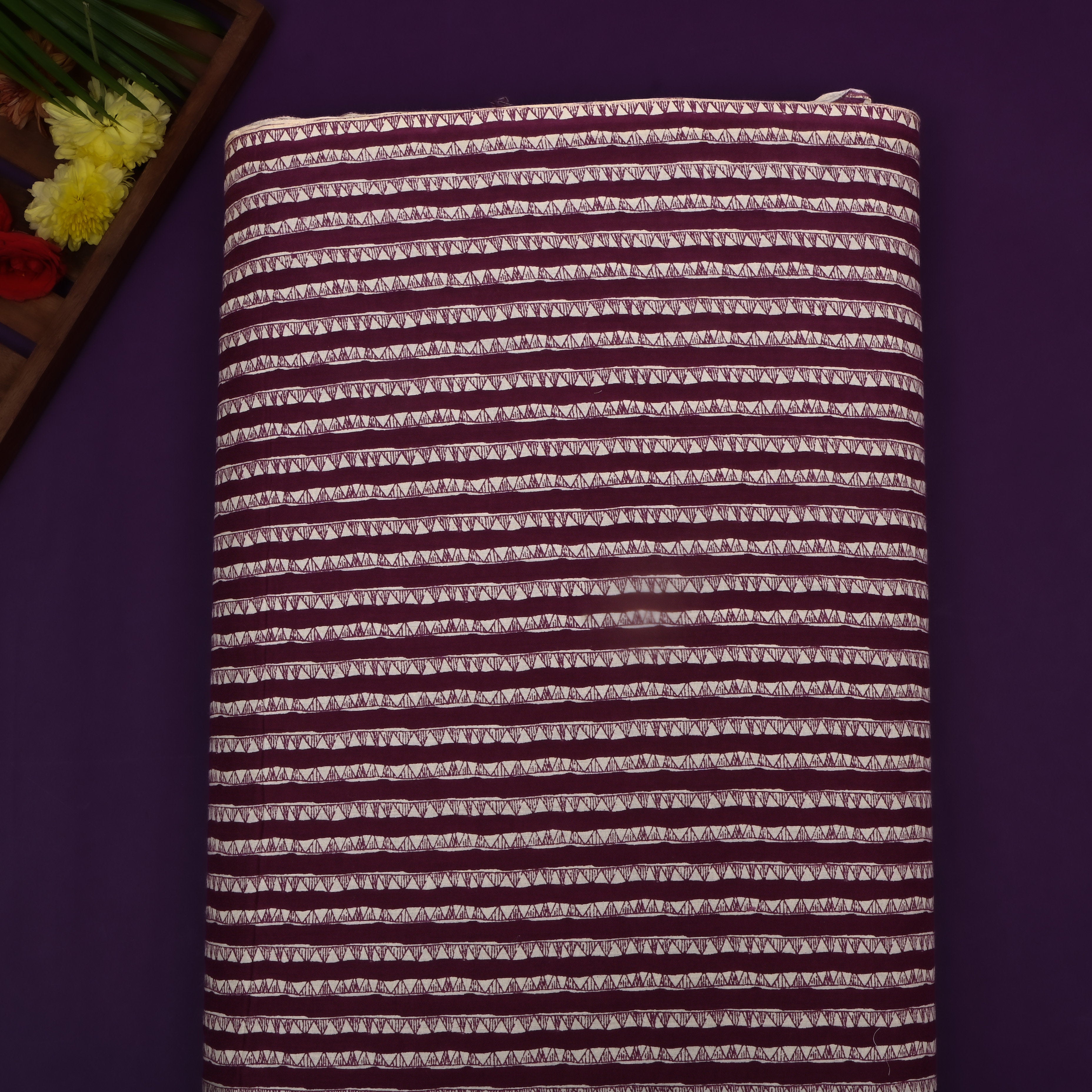 Plum Purple Printed Cotton Fabric