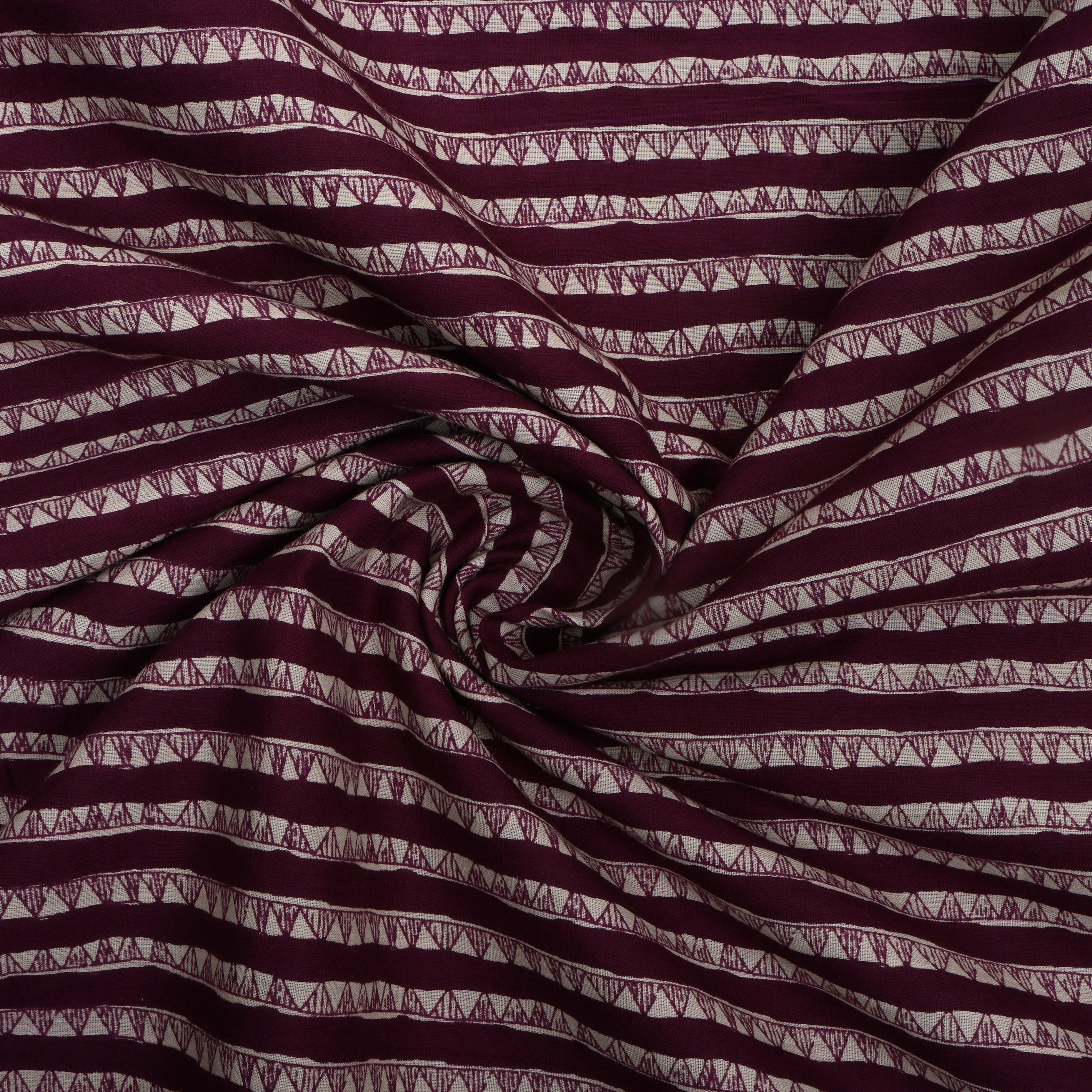 Plum Purple Printed Cotton Fabric