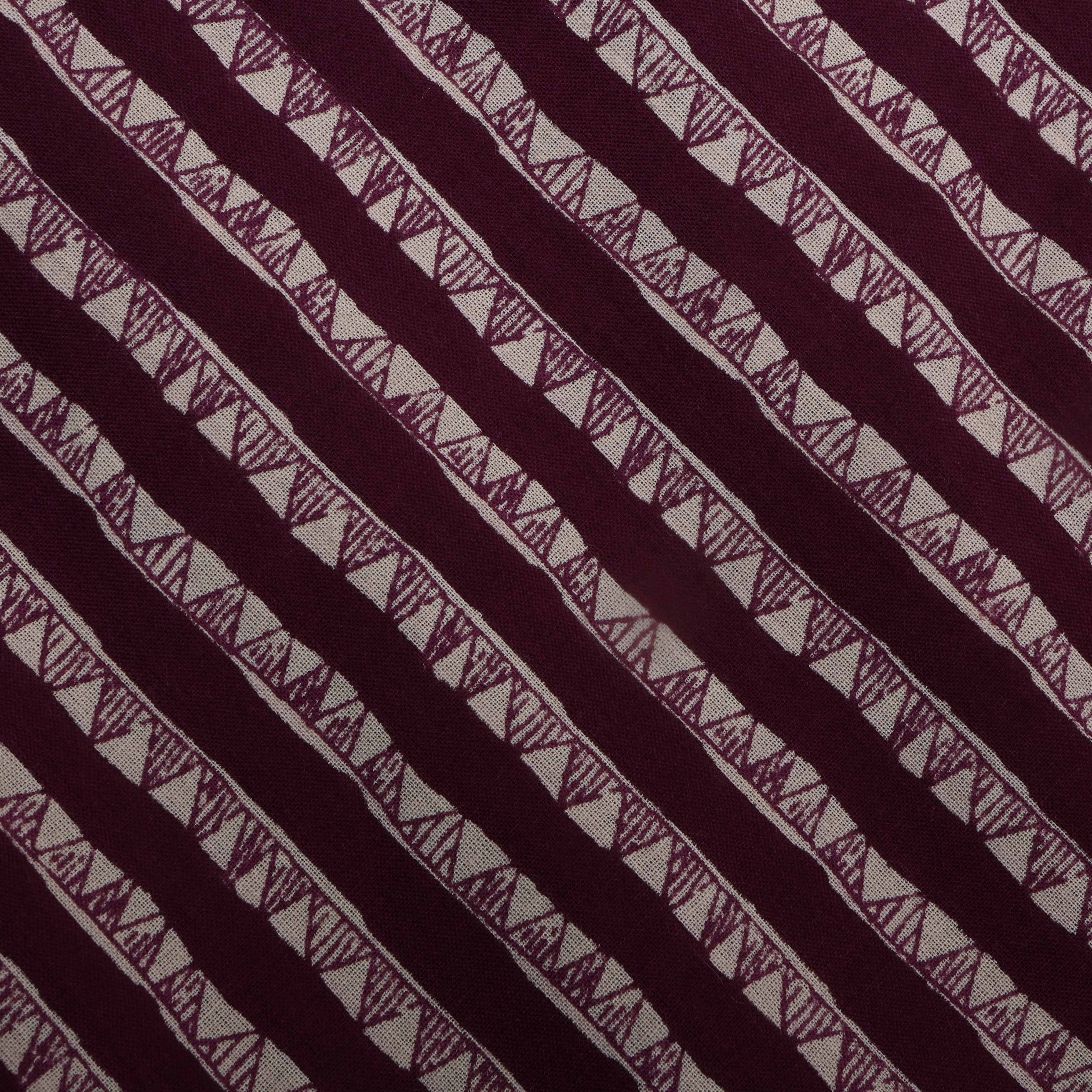 Plum Purple Printed Cotton Fabric