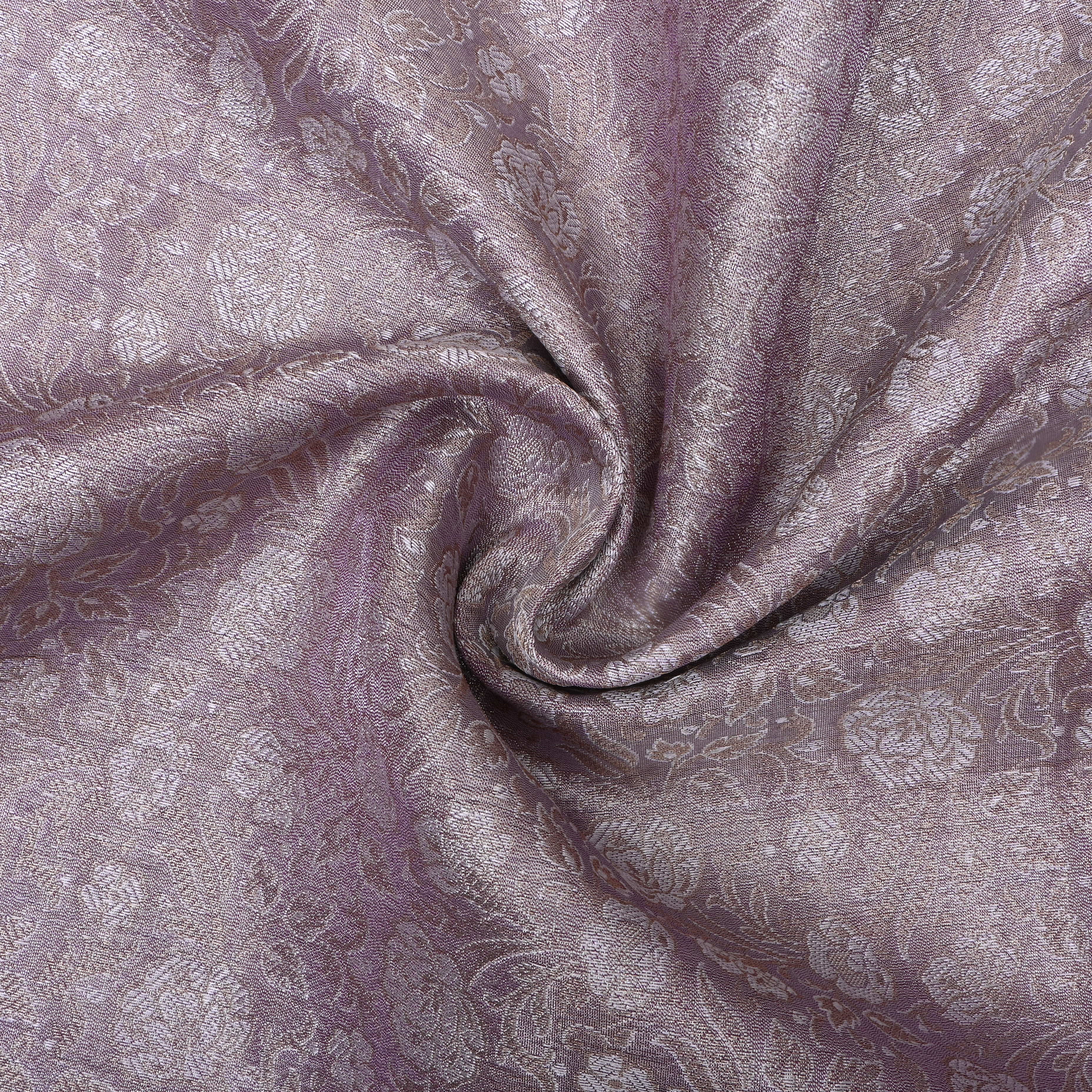 Vintage Pink Zari Weave Tissue Fabric