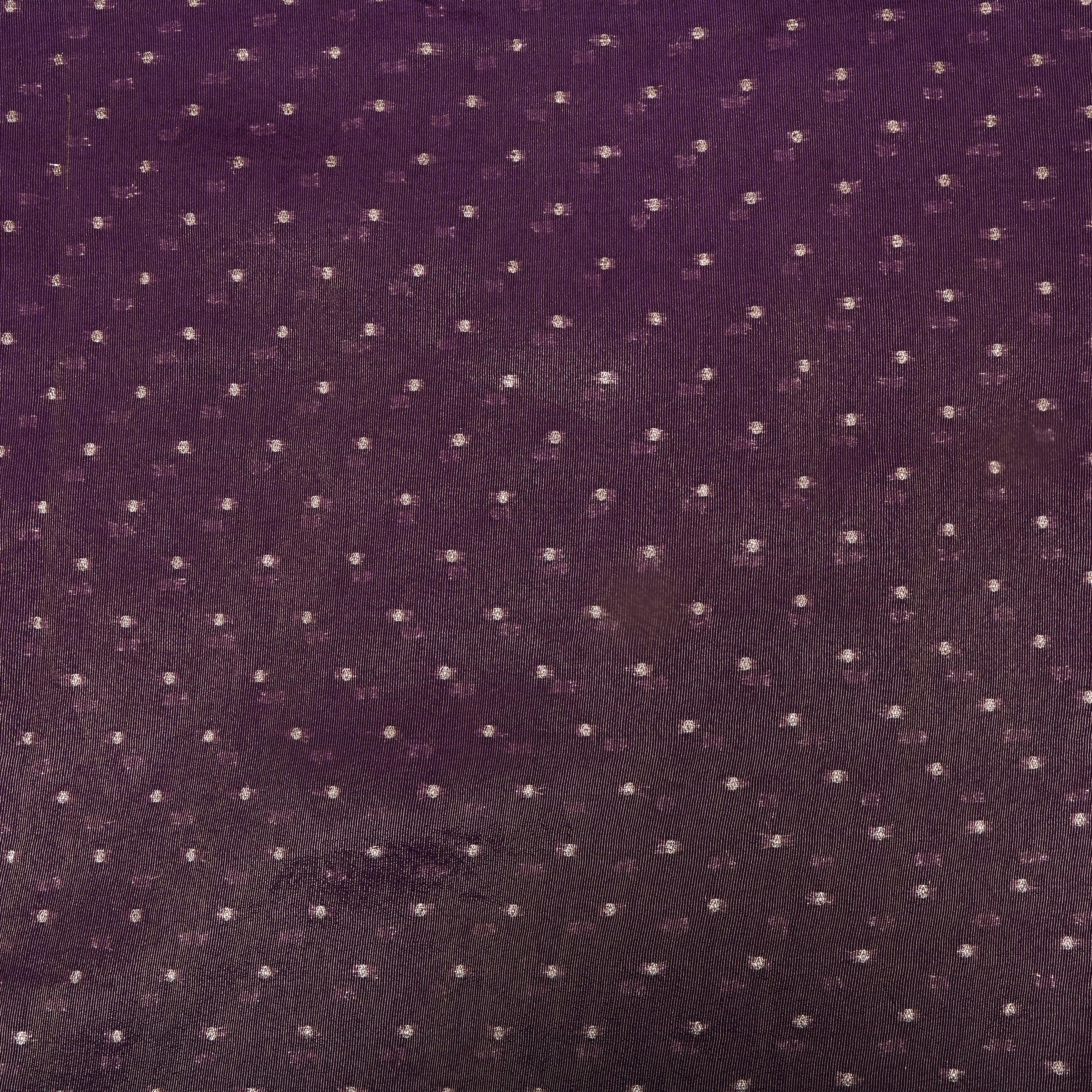 Wine Purple Zari Buttis Tissue Fabric