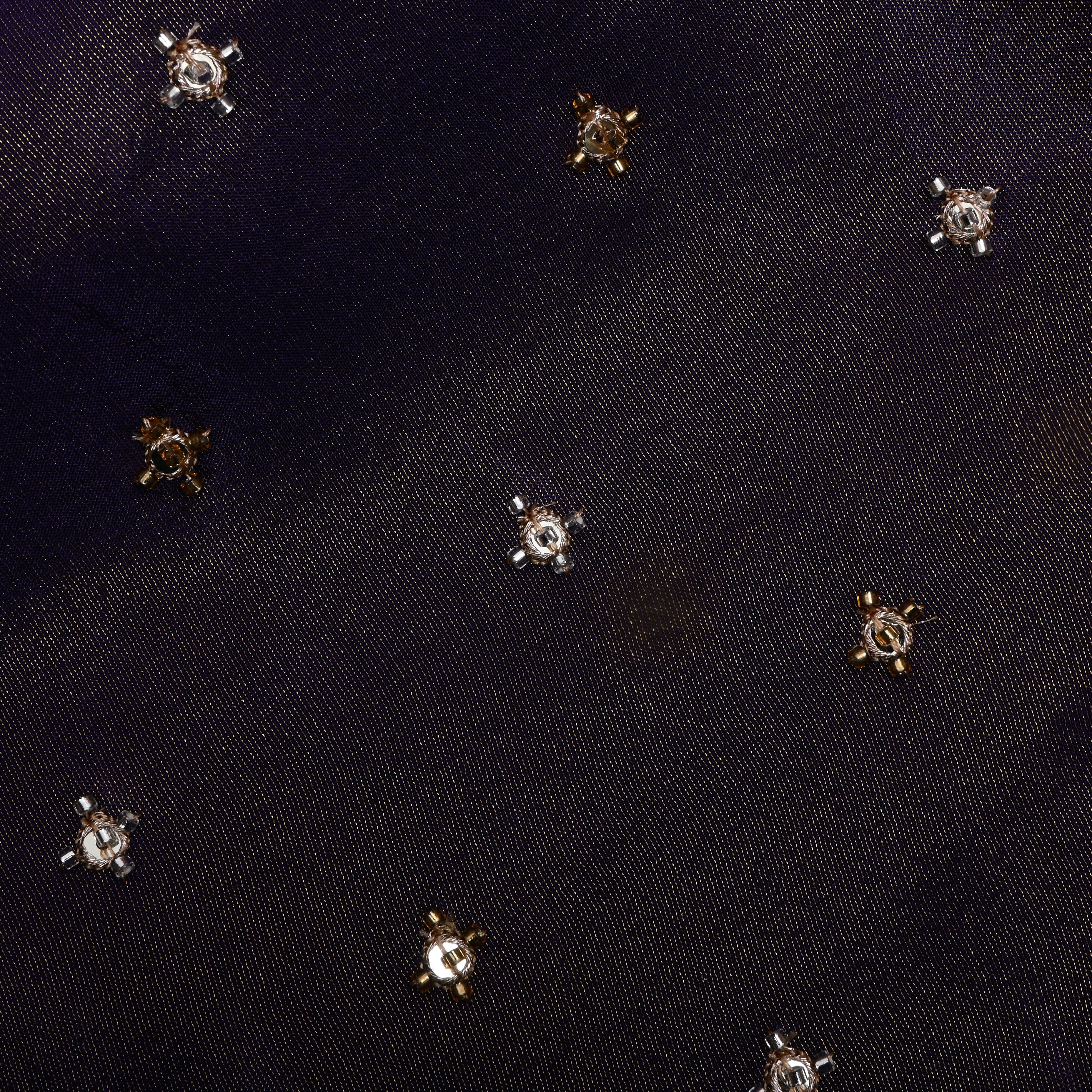 Deep Purple Beadwork Tissue Fabric