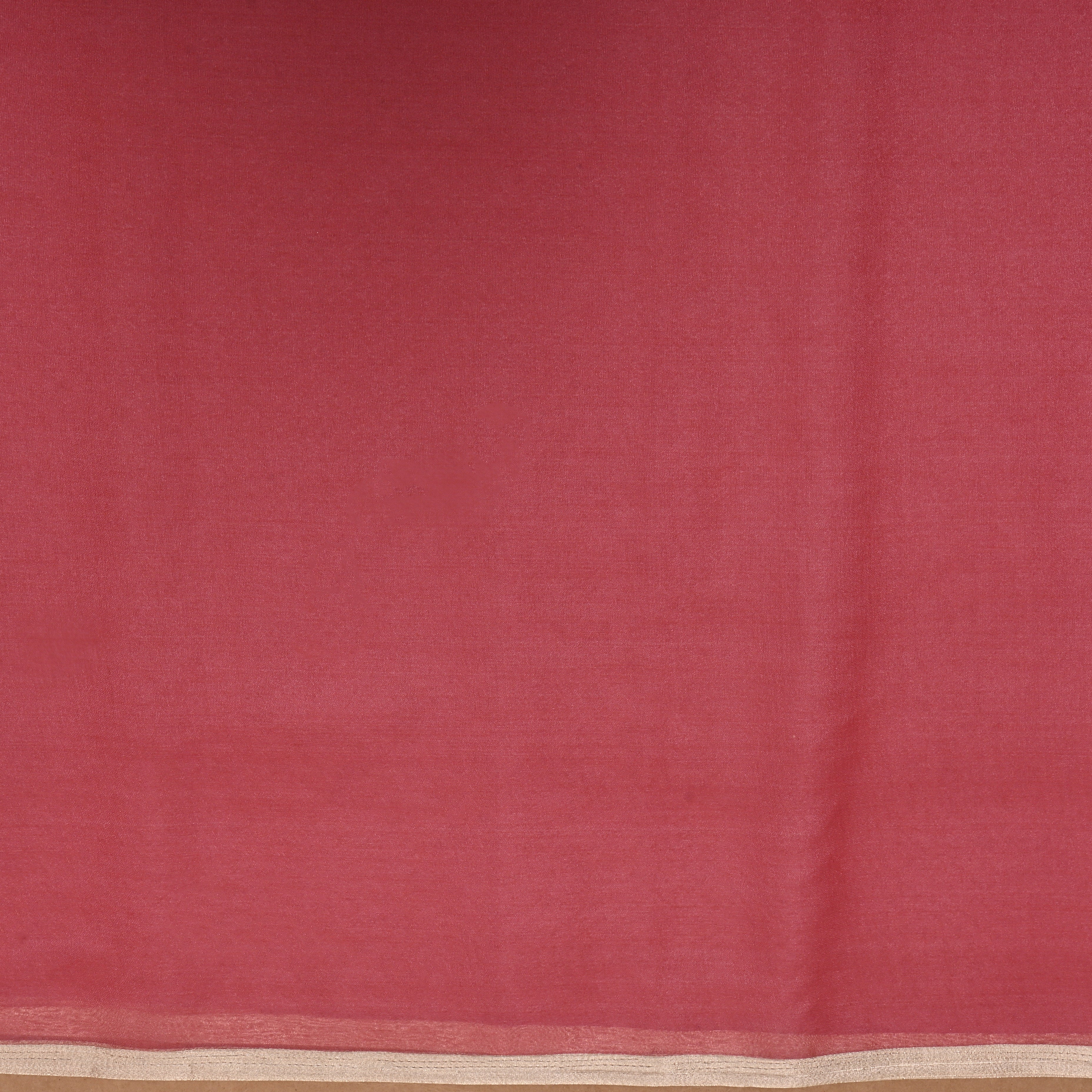Coral Pink Zari Woven Organza Fabric