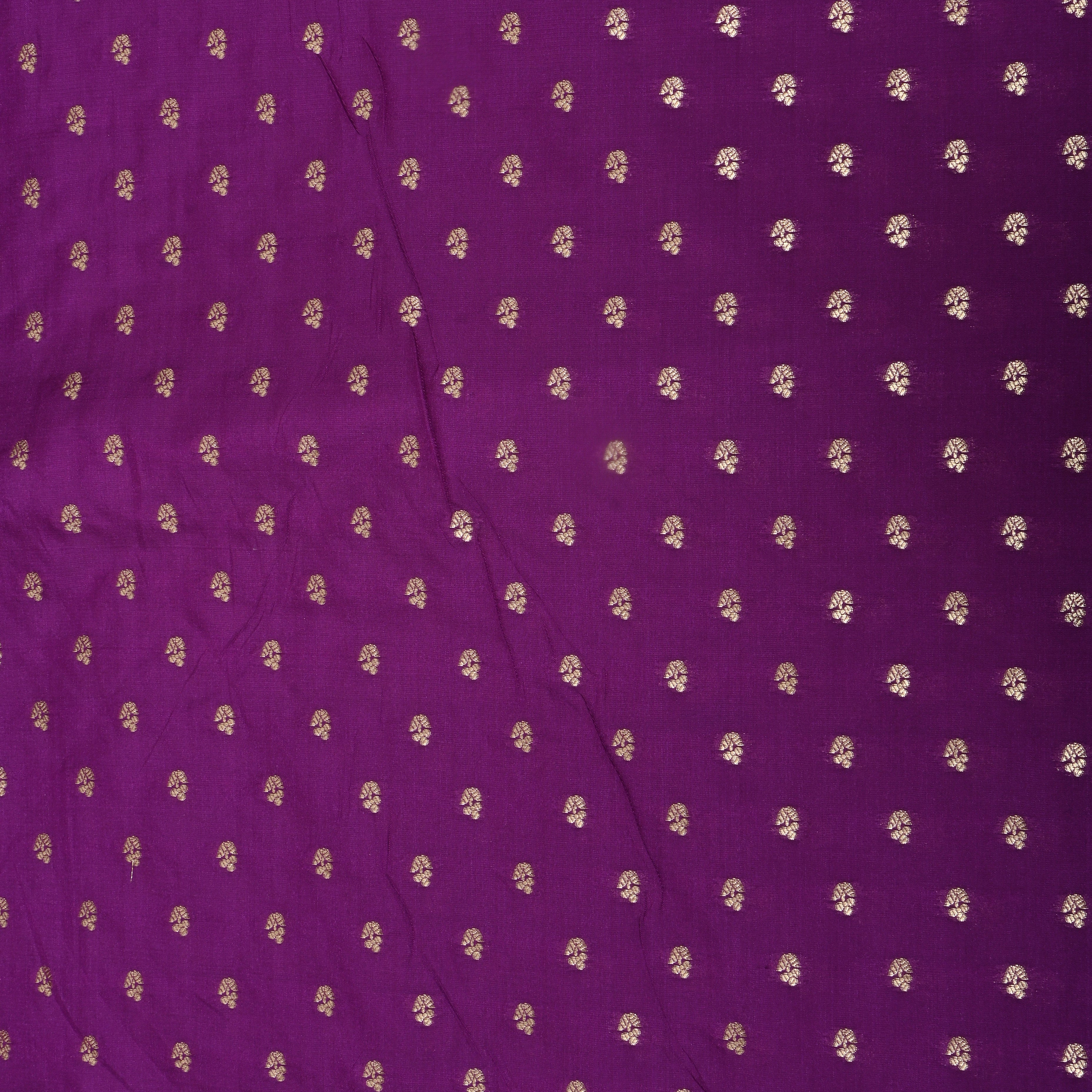 Wine Purple Zari Woven Silk Fabric