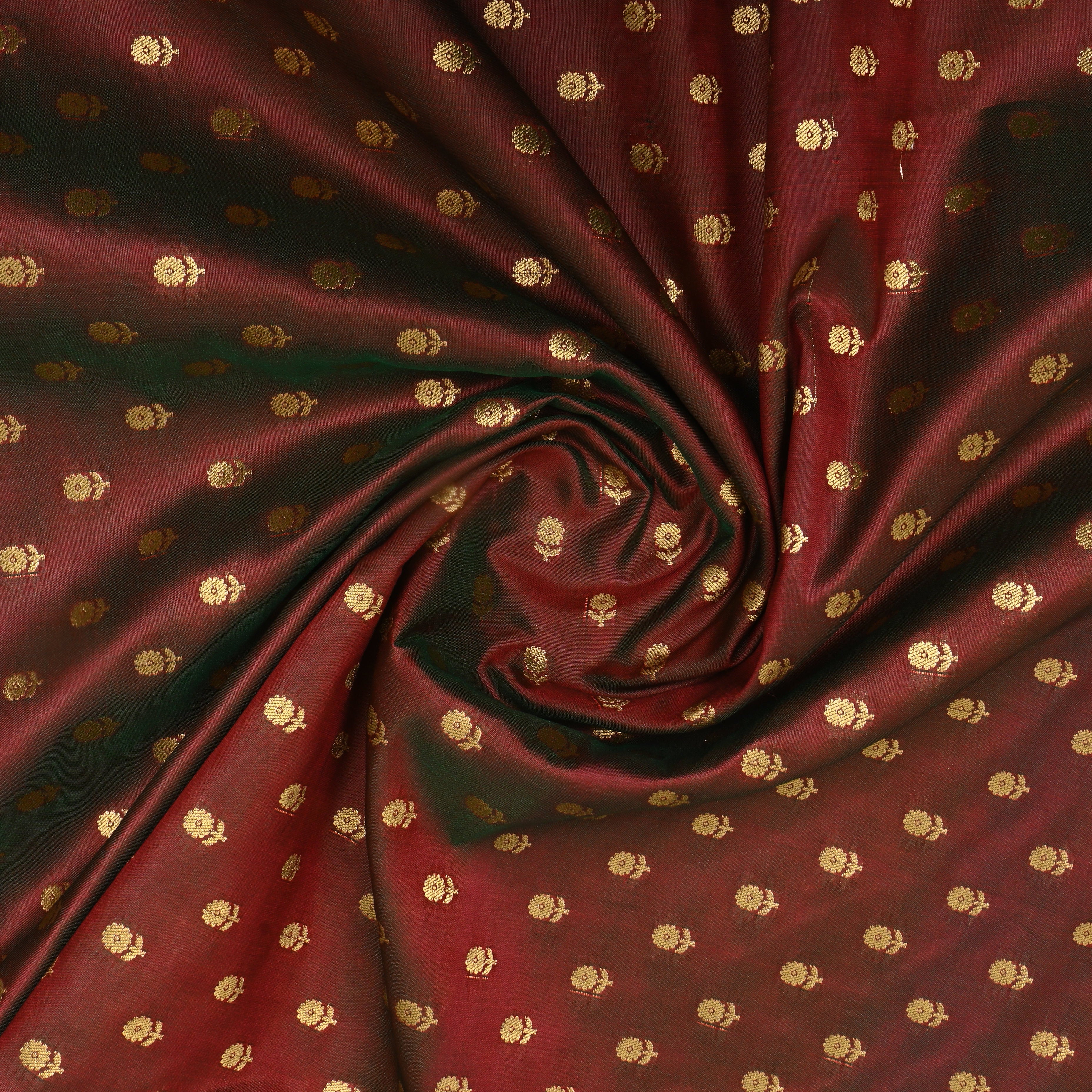 Maroon Zari Weave Tissue Fabric