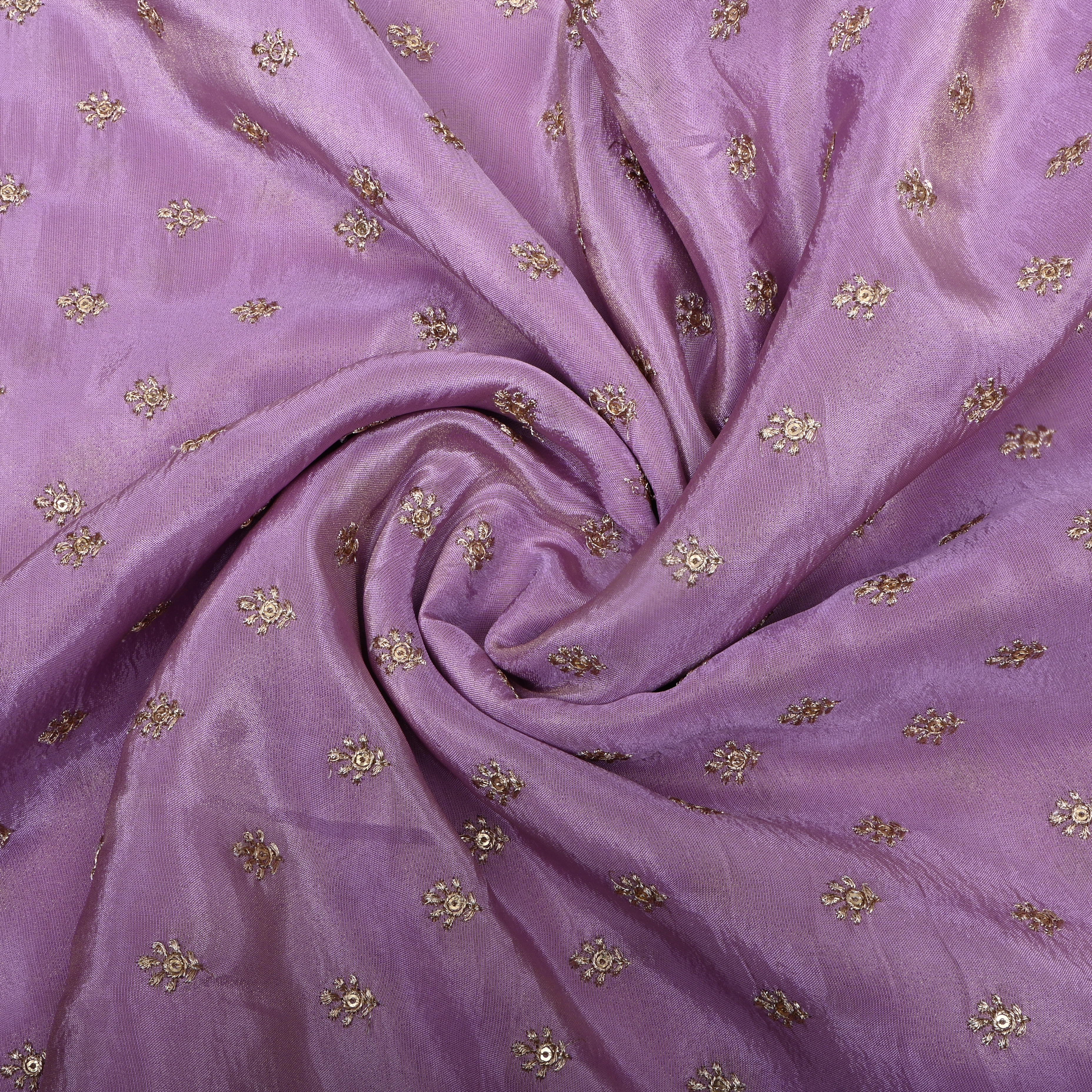 Light Lavender Zari Embroidery Fabric