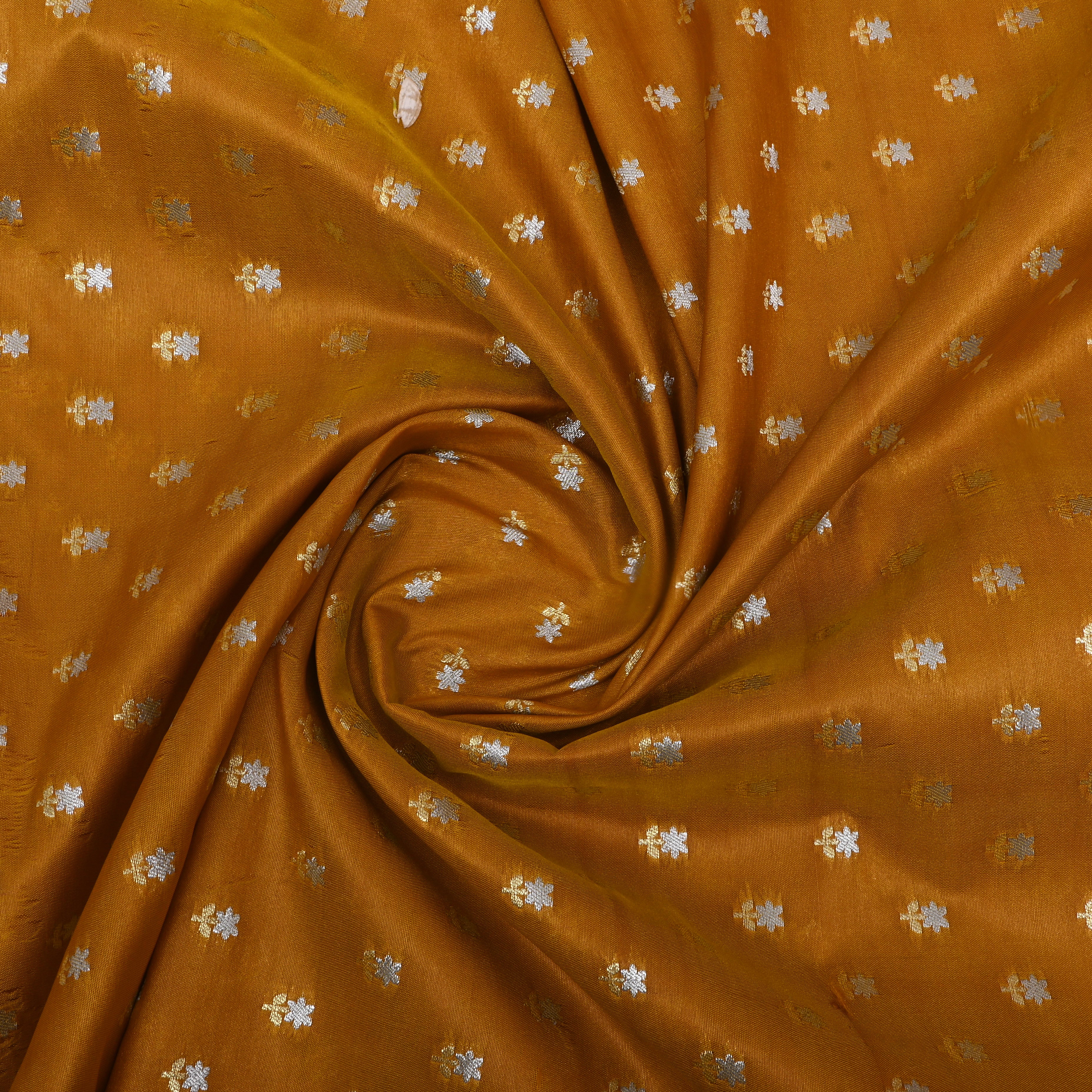 Tuscan Yellow Floral Jamawar Silk Fabric