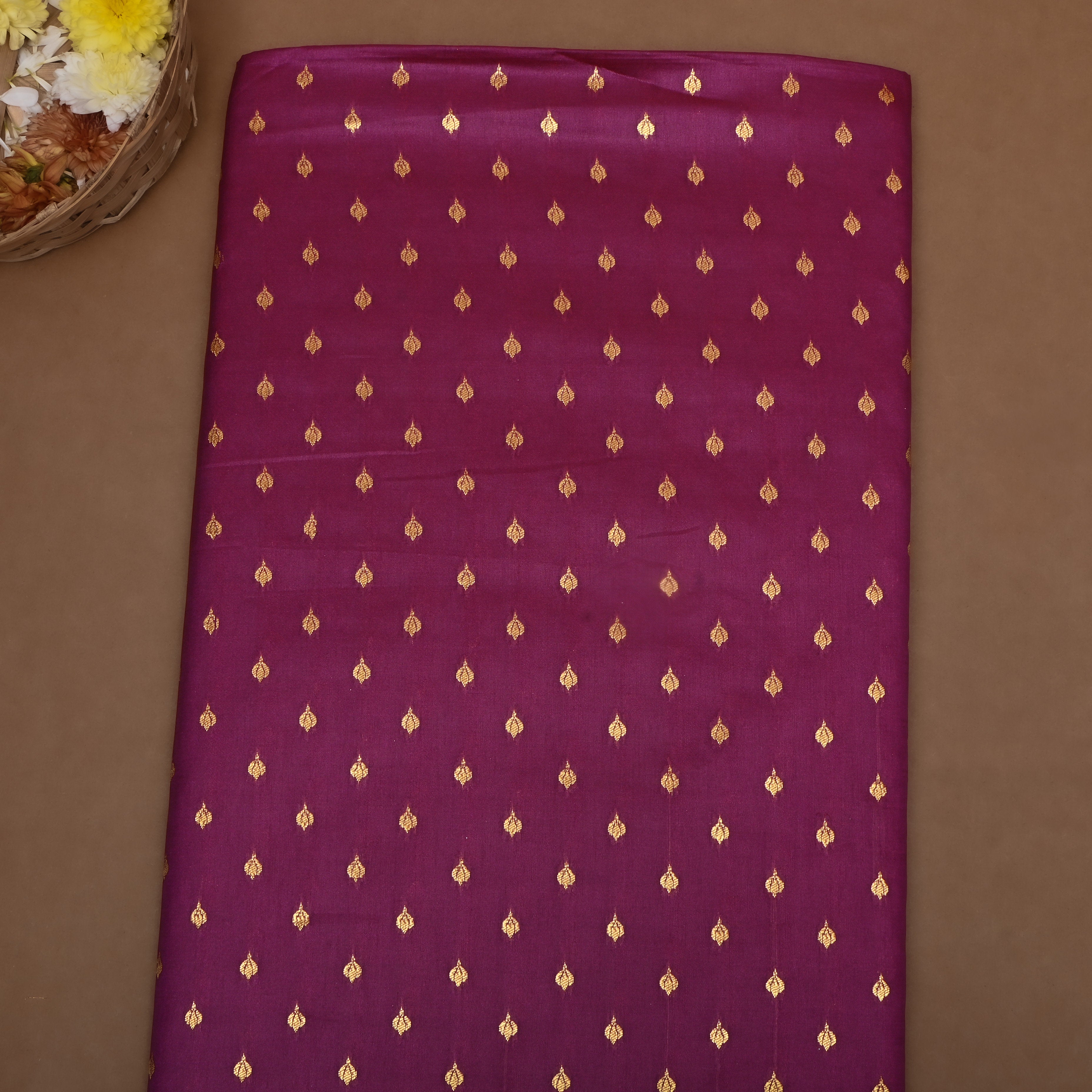 Jamun Zari Woven Silk Fabric