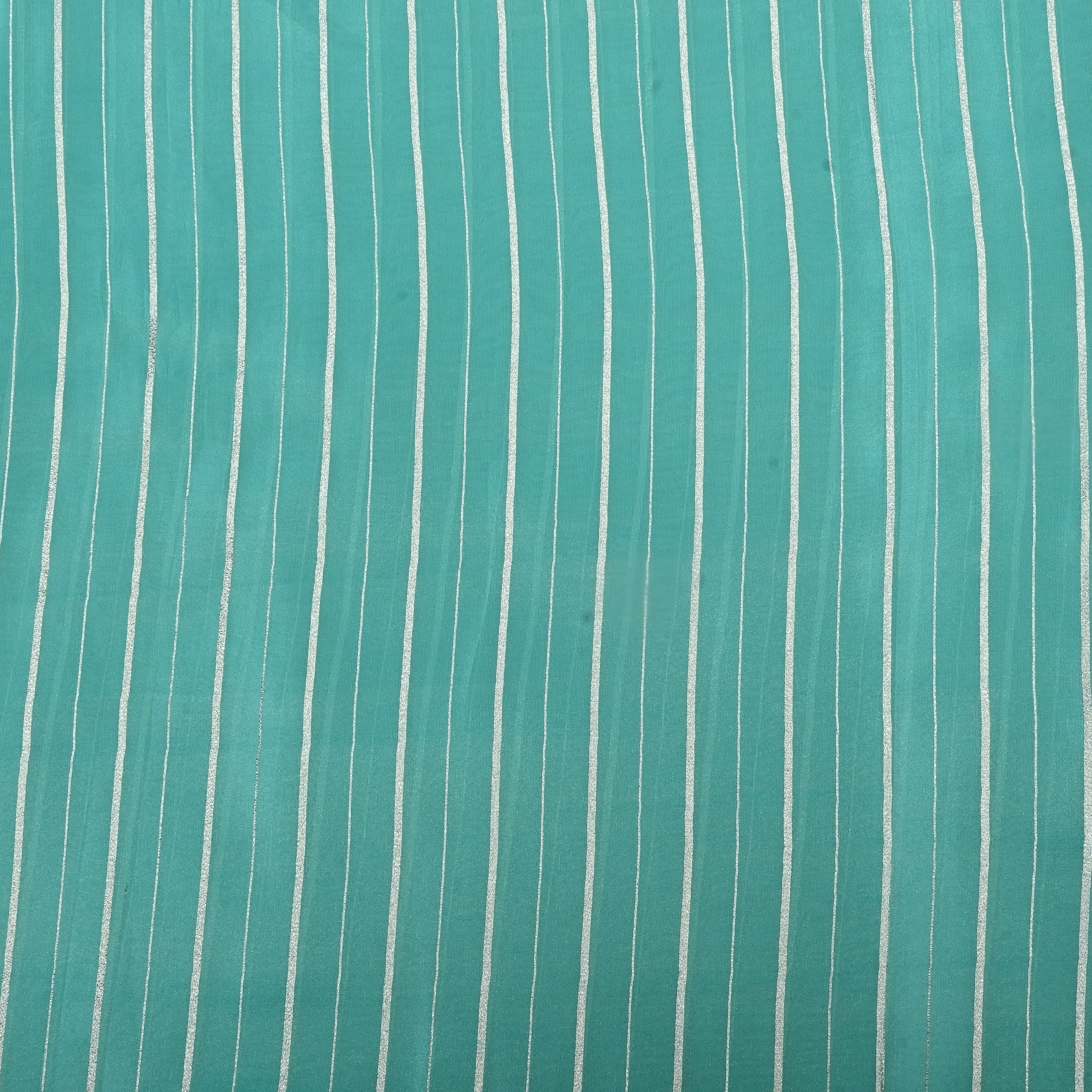 Bright Turquoise Zari Woven Tissue Fabric